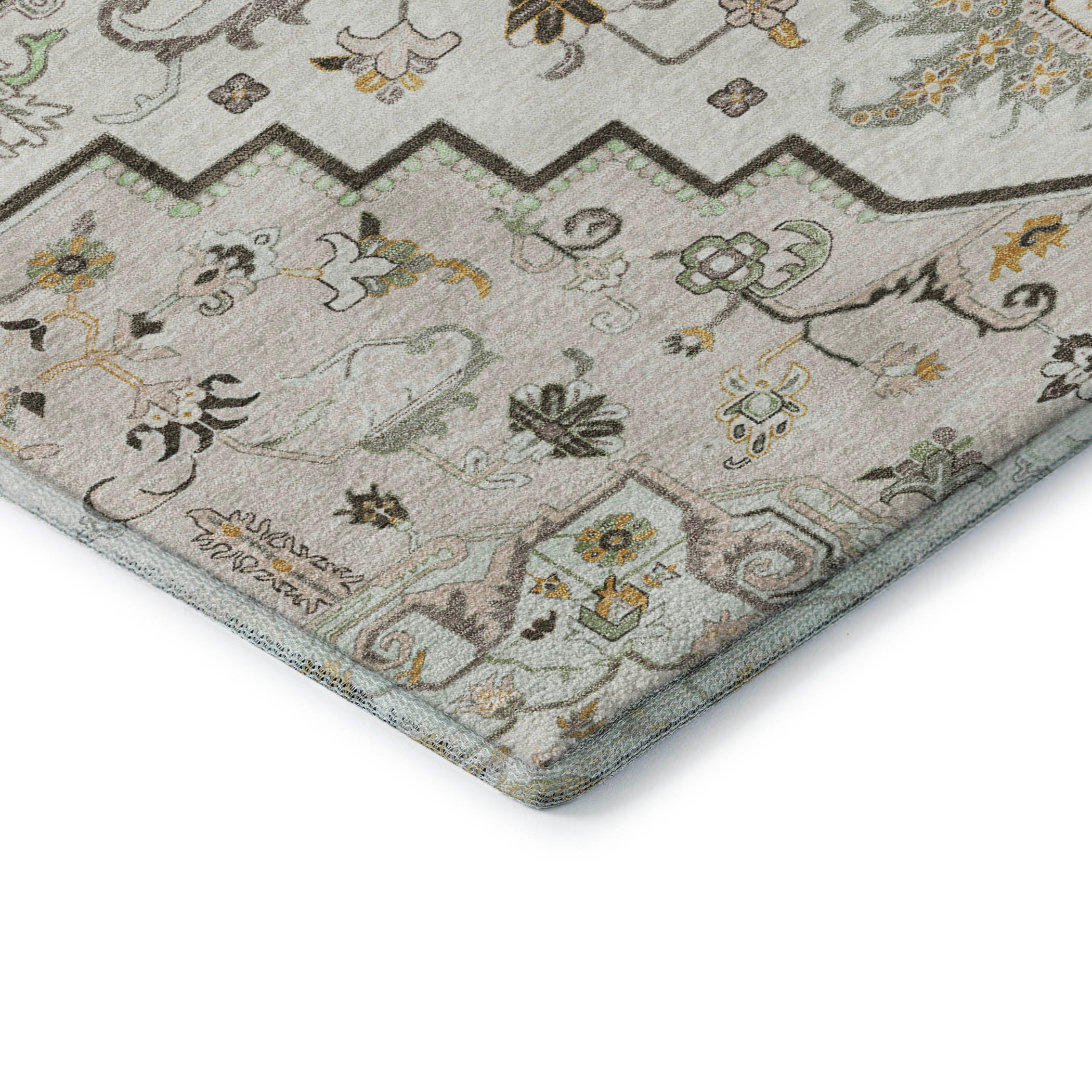 Kathmandu Machine Washable Traditional Ivory Rug 1'8" x 2'6" #shape_Rectangle