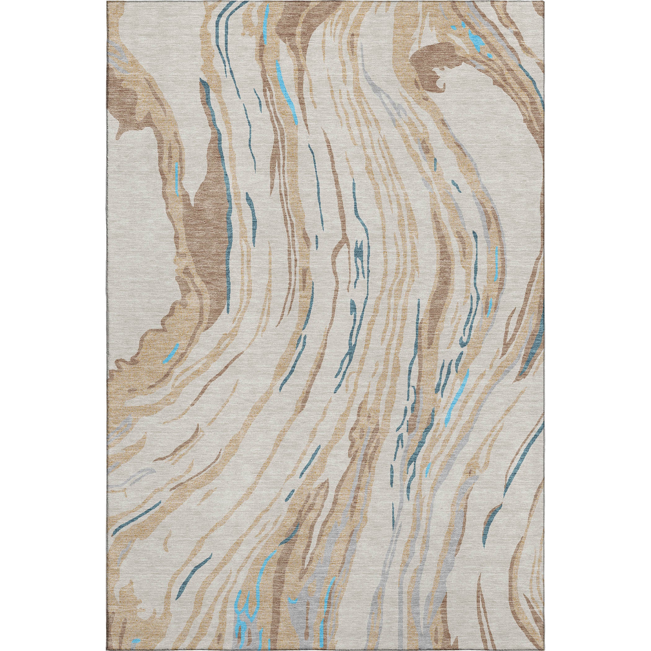 Bogota Machine Washable Transitional Beige Brown Rug 2'6" x 3'10" #shape_Rectangle