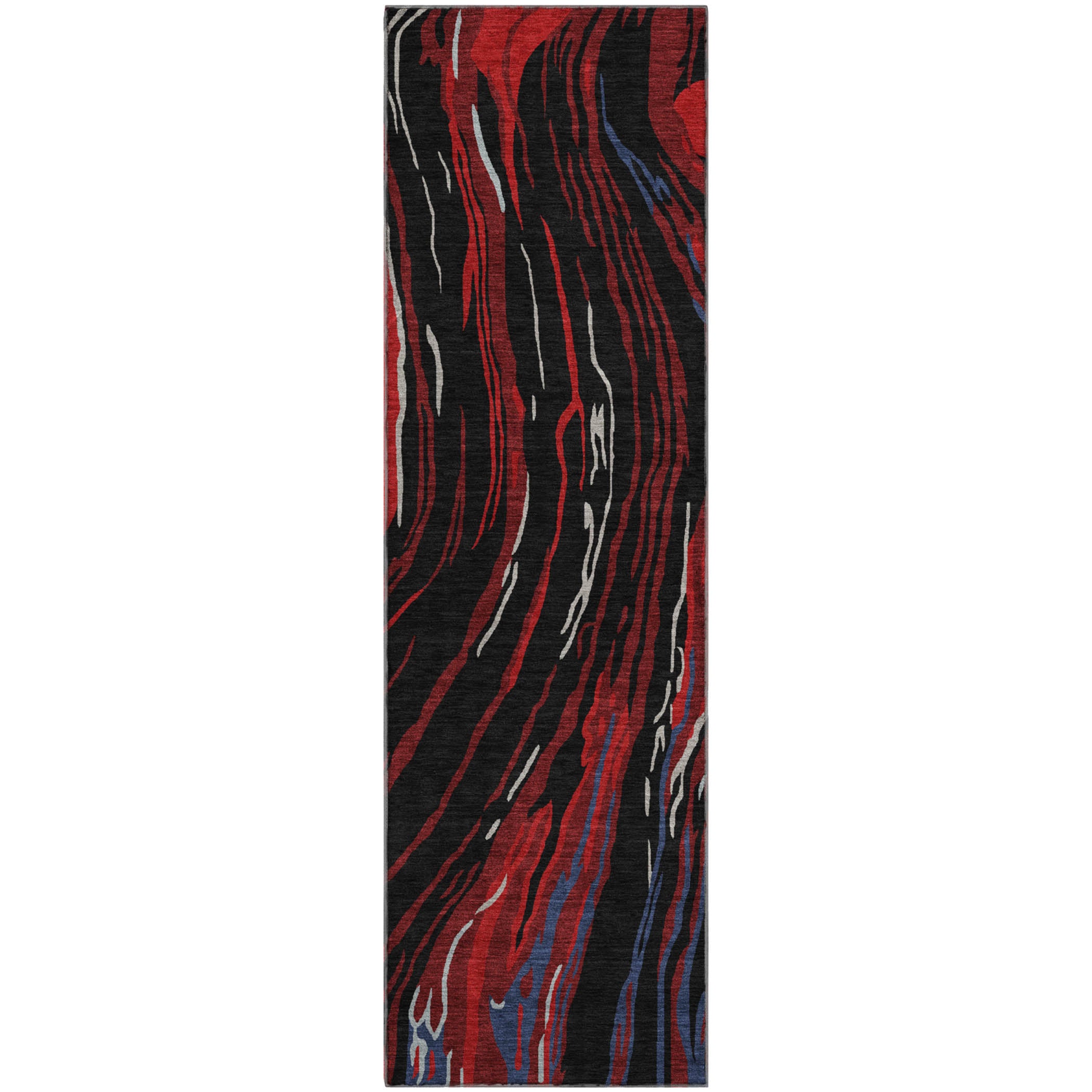 Bogota Machine Washable Transitional Black Rug 2'3" x 7'6" #shape_Runner