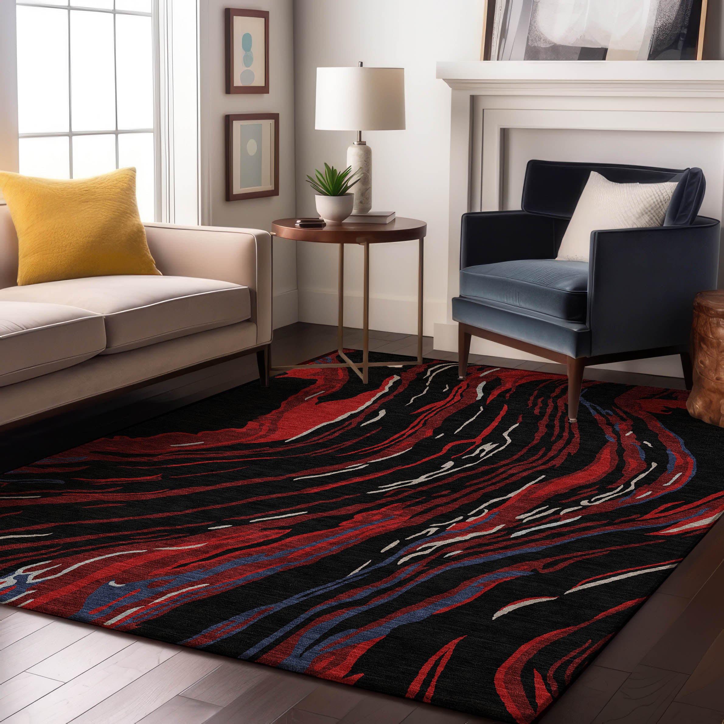 Bogota Machine Washable Transitional Black Rug 2'6" x 3'10" #shape_Rectangle
