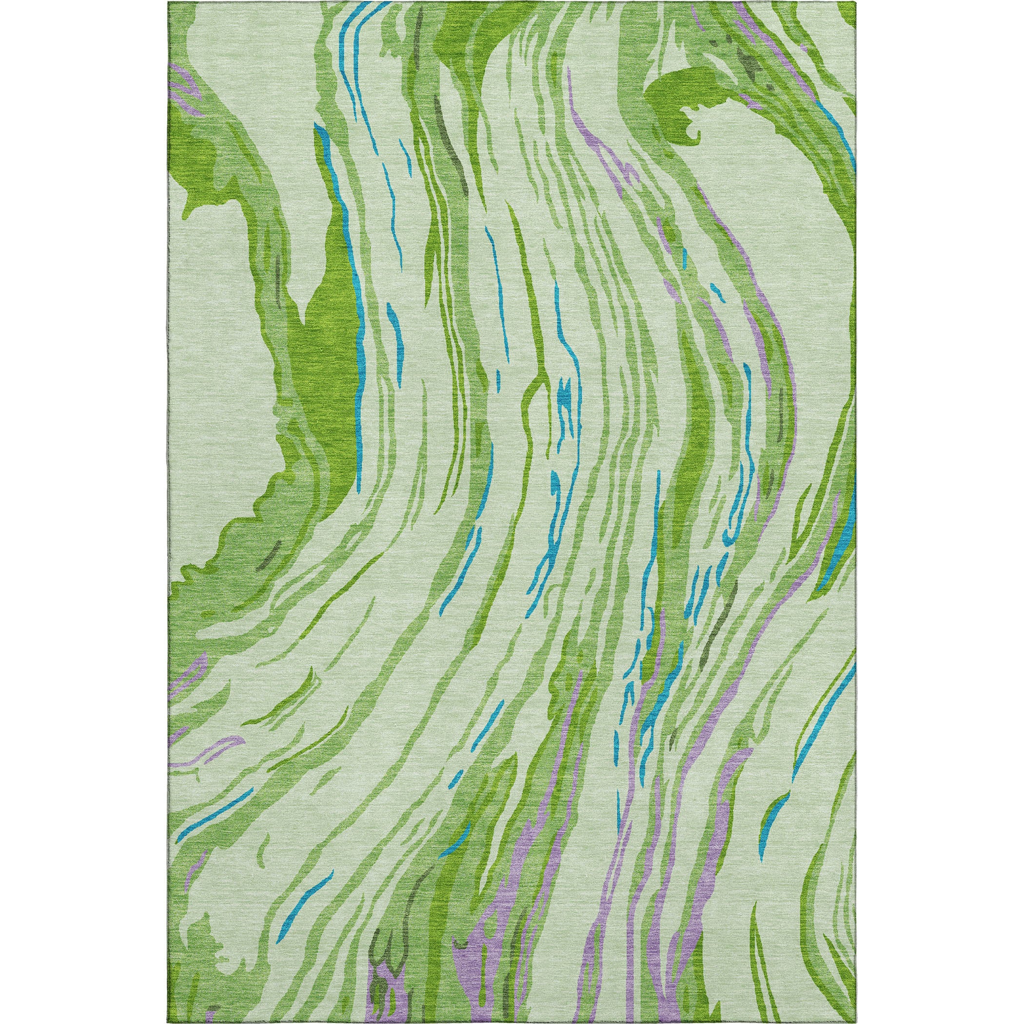 Bogota Machine Washable Transitional Green Rug 2'6" x 3'10" #shape_Rectangle