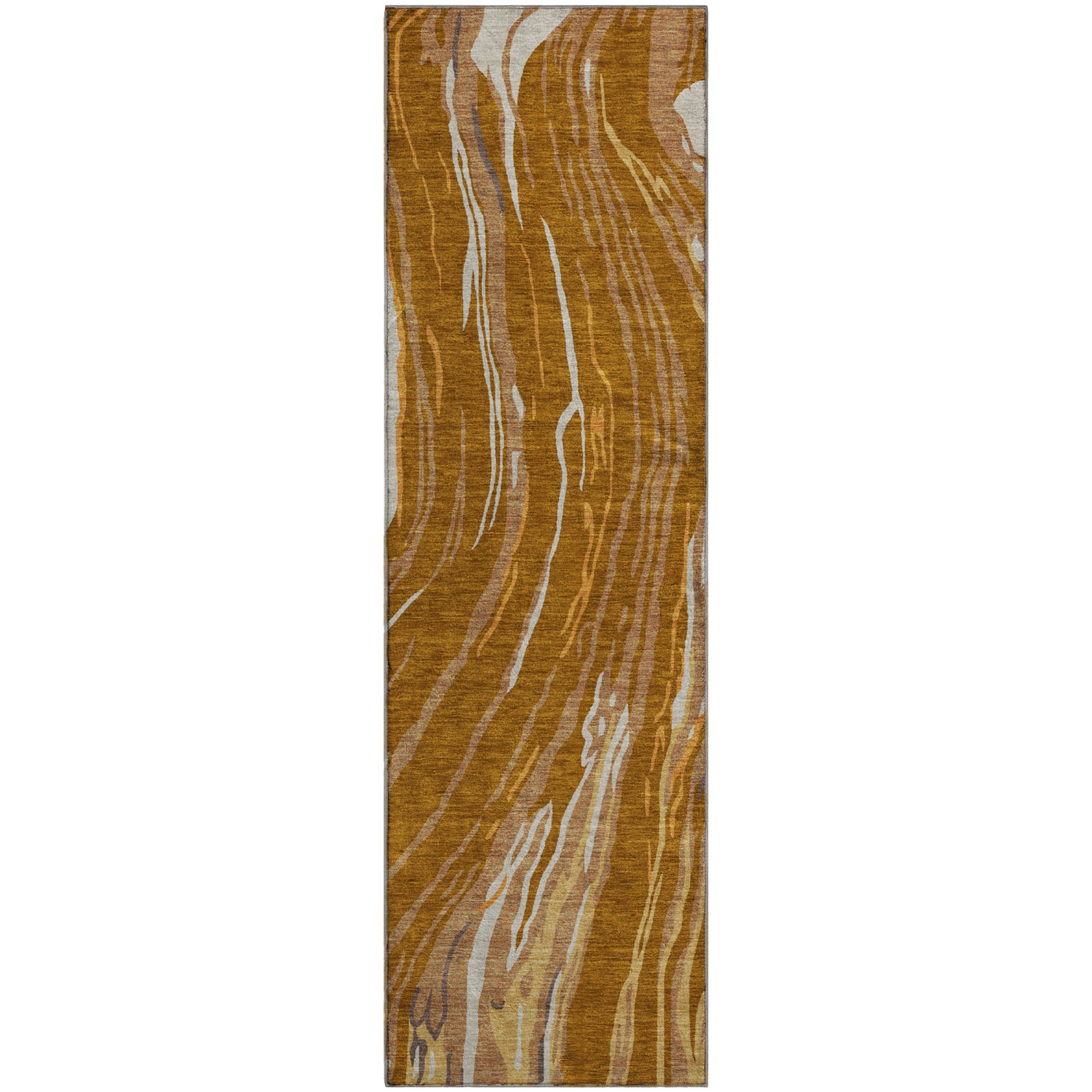 Bogota Machine Washable Transitional Paprika Orange Rug 2'3" x 7'6" #shape_Runner