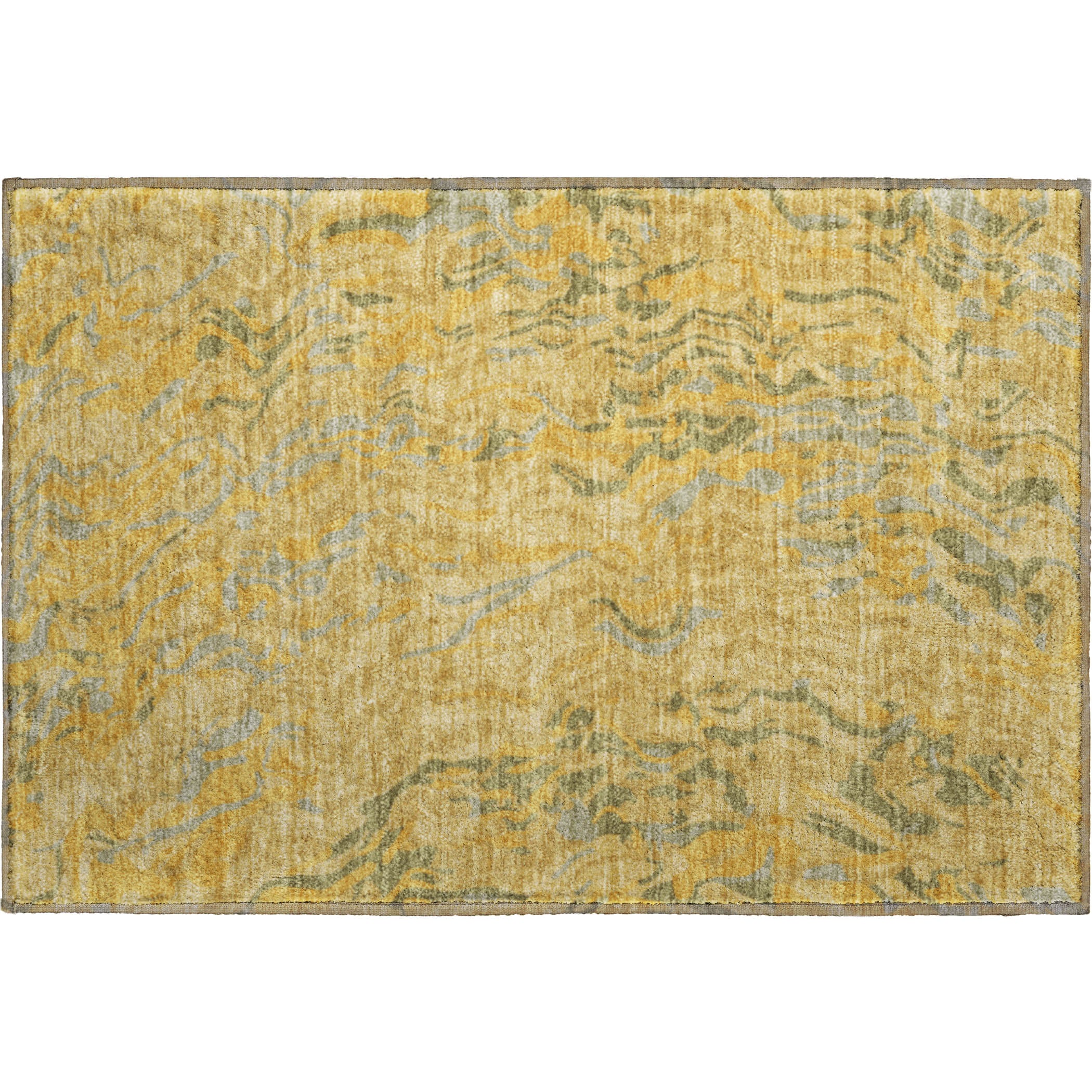 Bruges Machine Washable Transitional Gold Rug 1'8" x 2'6" #shape_Rectangle