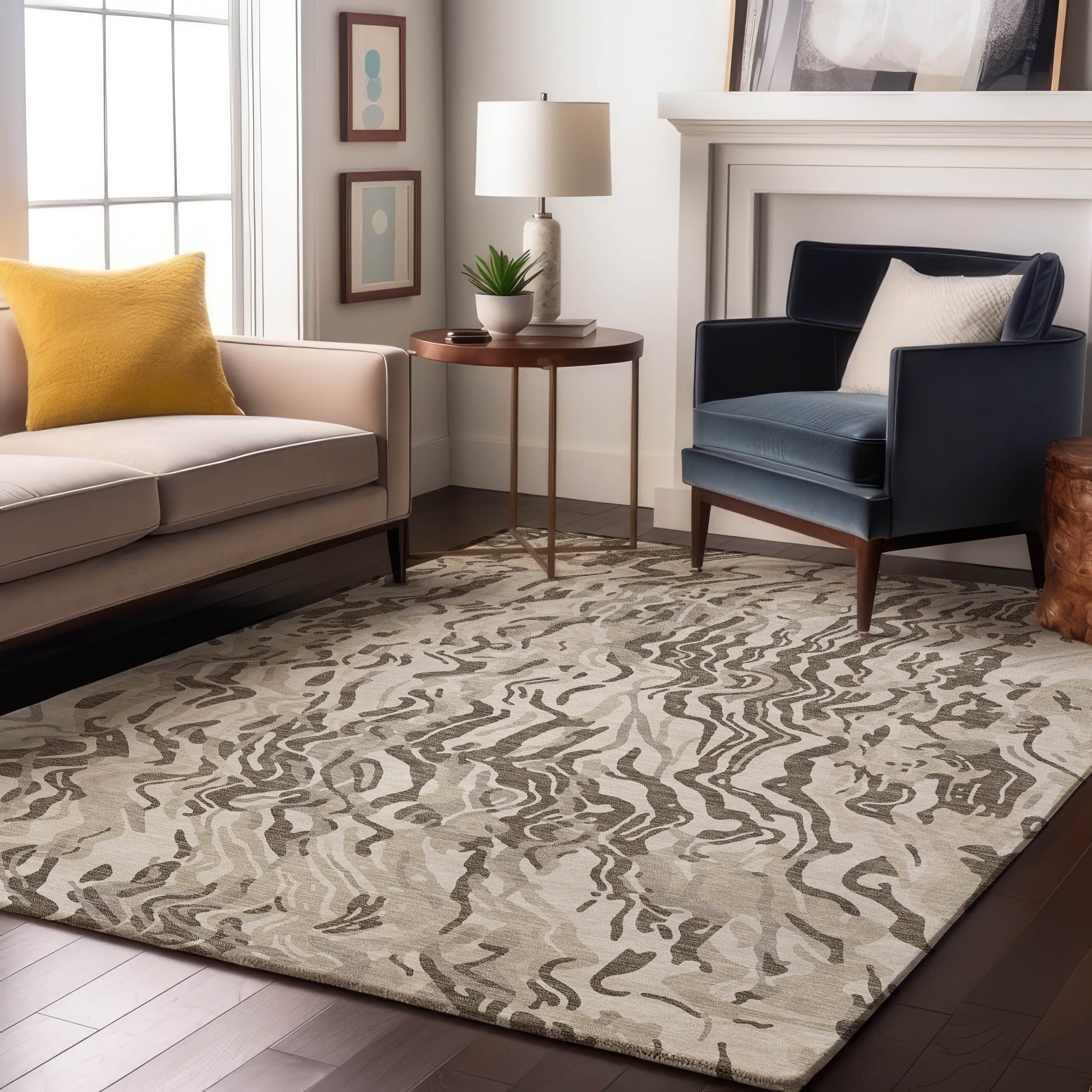 Bruges Machine Washable Transitional Ivory Rug 2'6" x 3'10" #shape_Rectangle