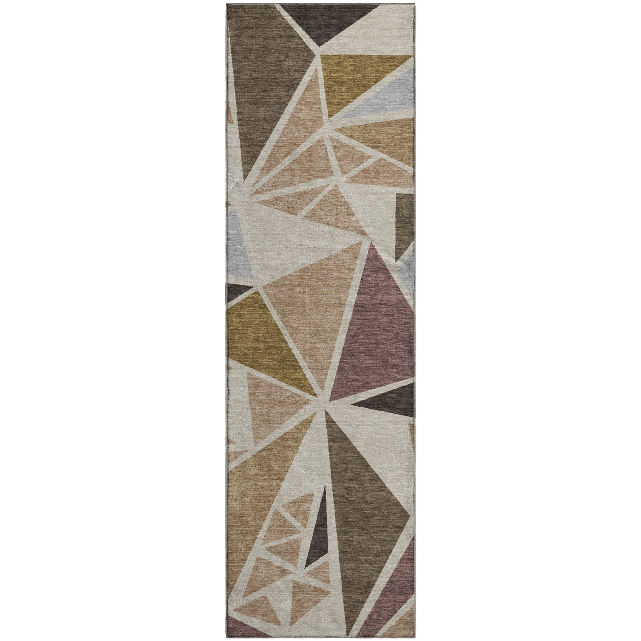 Valletta Machine Washable Transitional Beige Brown Rug 2'3" x 7'6" #shape_Runner