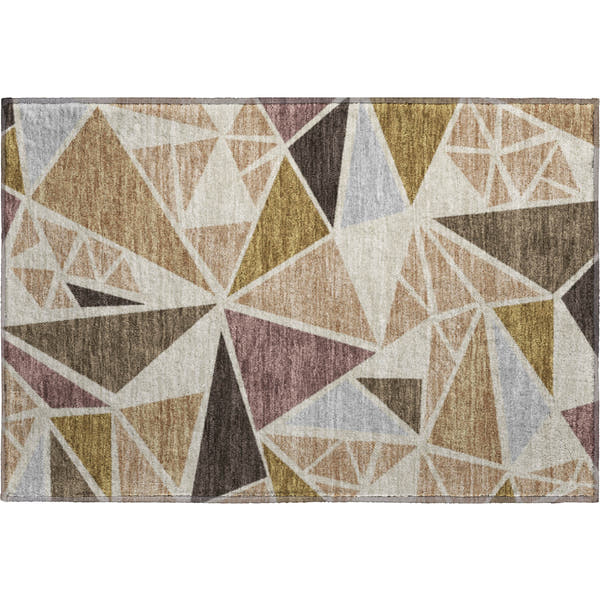 Valletta Machine Washable Transitional Beige Brown Rug 1'8" x 2'6"