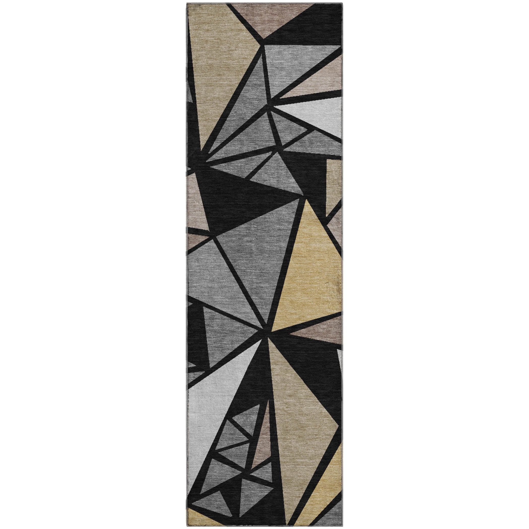 Valletta Machine Washable Transitional Black Rug 2'3" x 7'6" #shape_Runner