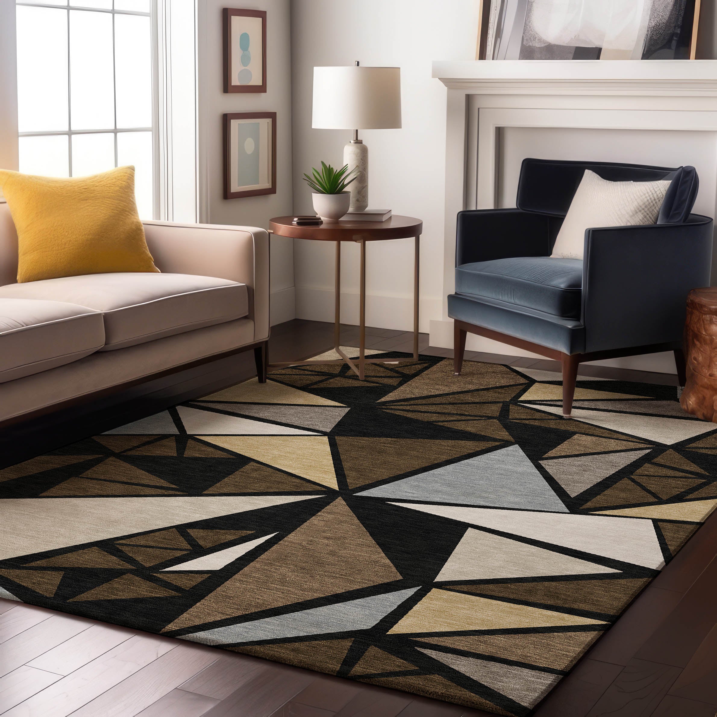 Valletta Machine Washable Transitional Brown Rug 2'6" x 3'10" #shape_Rectangle