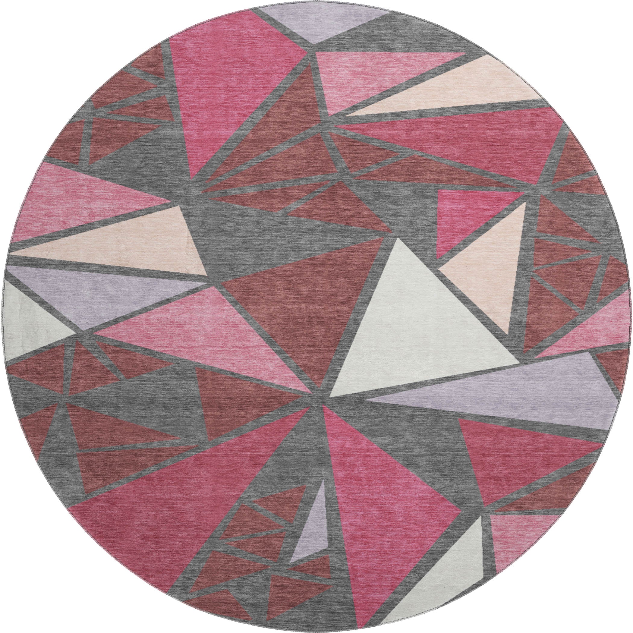 Valletta Machine Washable Transitional Burgundy Red Rug 8' x 8' #shape_Round