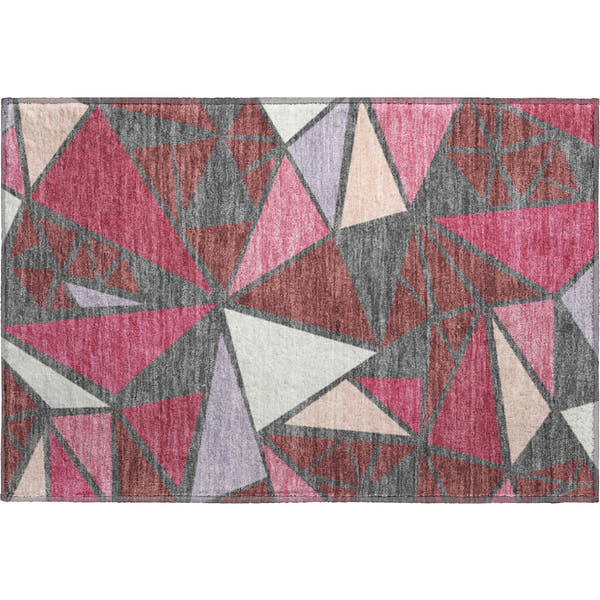 Valletta Machine Washable Transitional Burgundy Red Rug 1'8" x 2'6"
