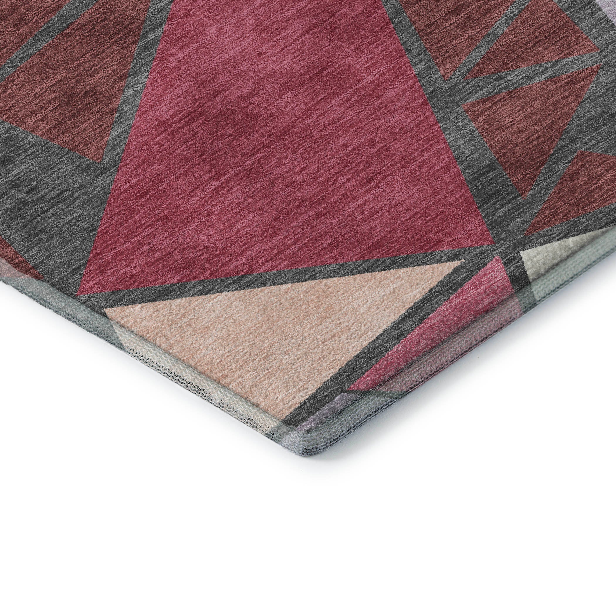 Valletta Machine Washable Transitional Burgundy Red Rug 1'8" x 2'6" #shape_Rectangle