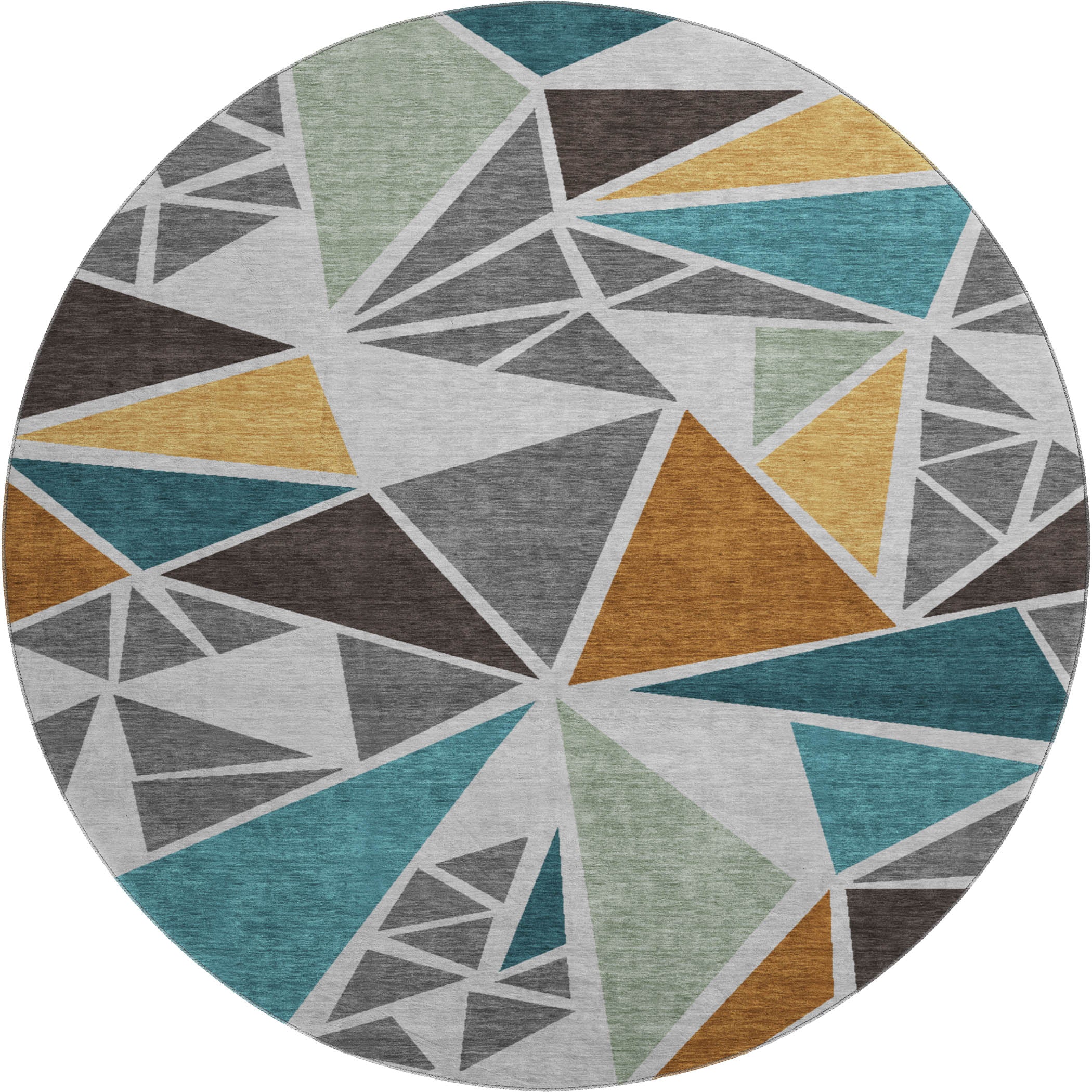 Valletta Machine Washable Transitional Gray Rug 8' x 8' #shape_Round