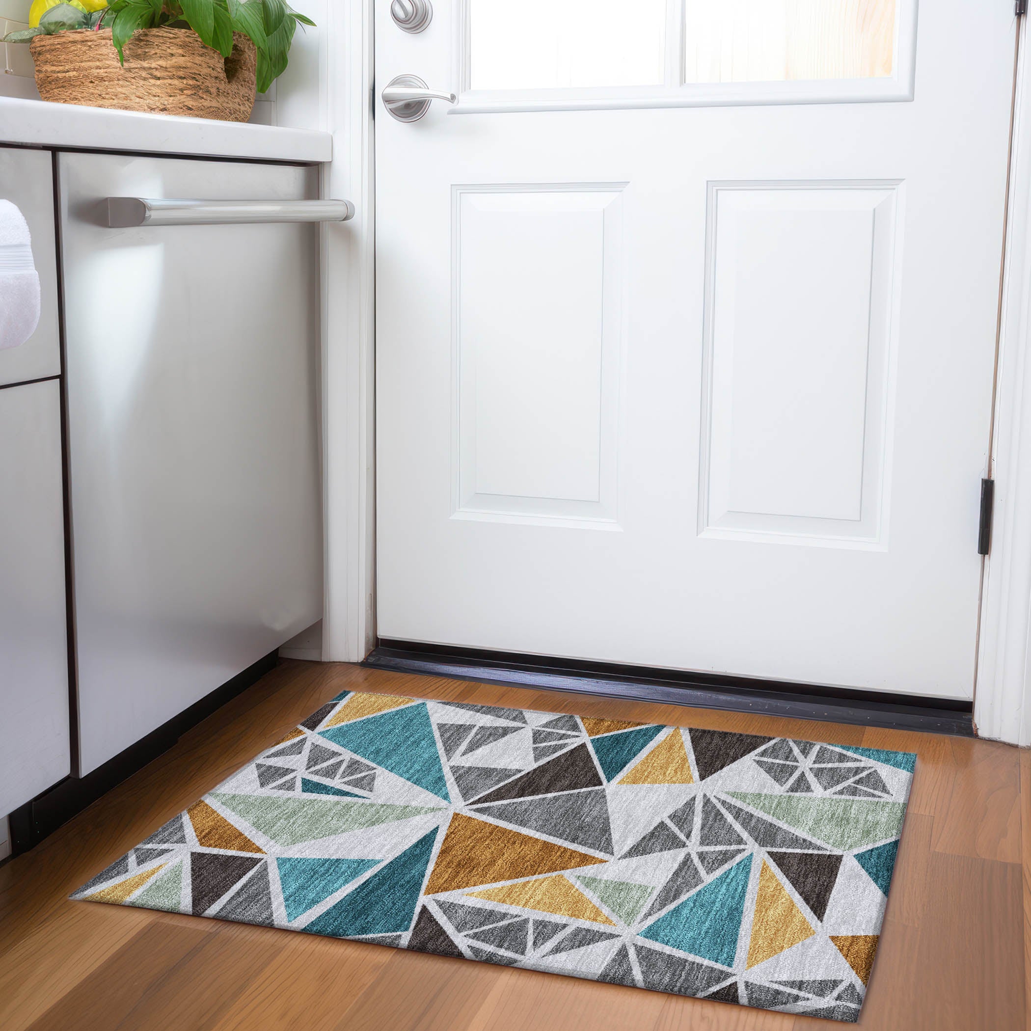 Valletta Machine Washable Transitional Gray Rug 1'8" x 2'6" #shape_Rectangle