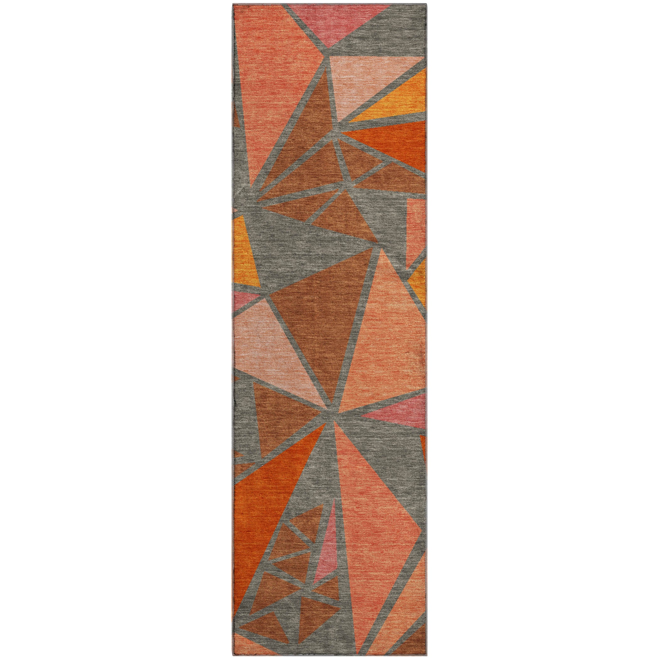 Valletta Machine Washable Transitional Rust Orange Rug 2'3" x 7'6" #shape_Runner