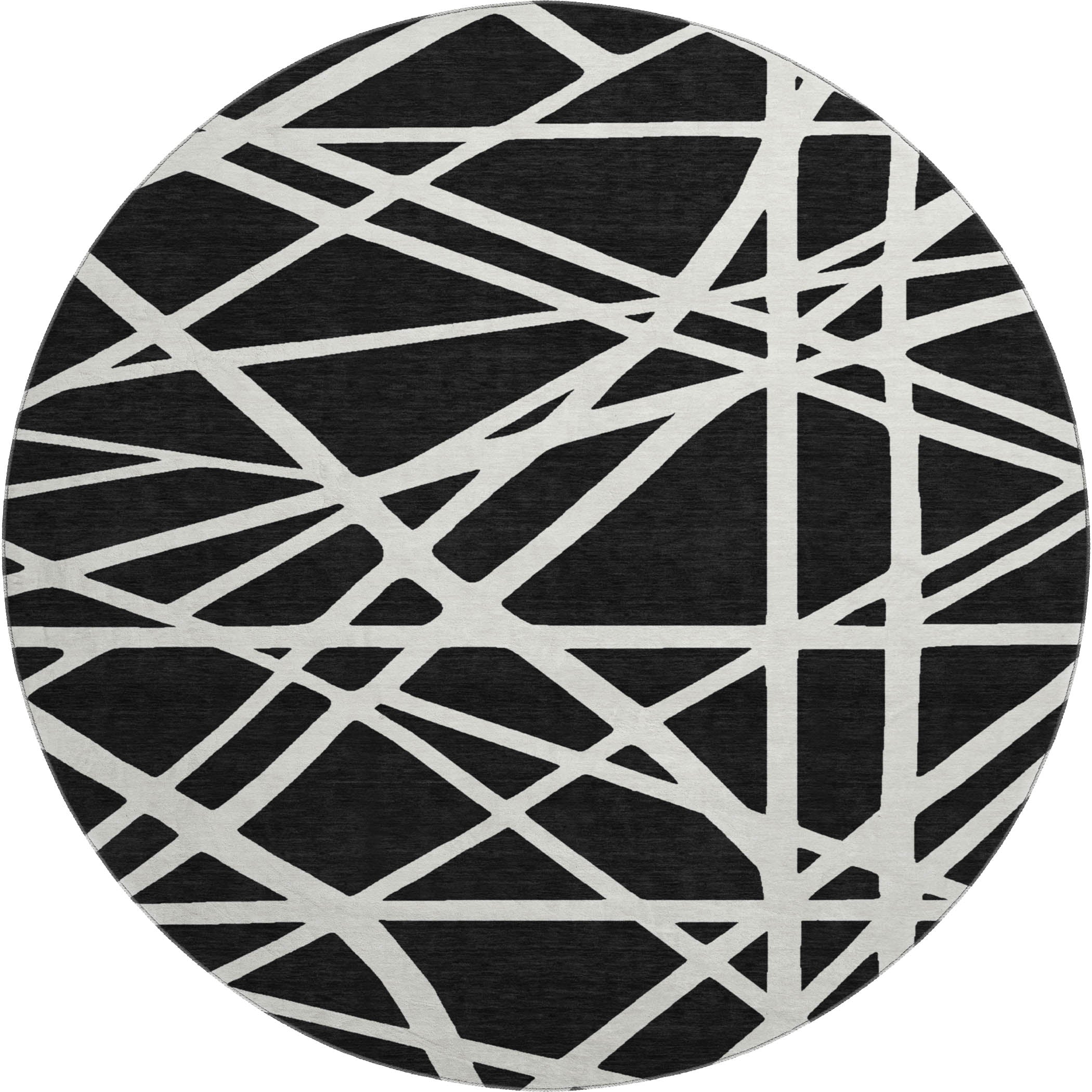 Bern Machine Washable Transitional Black Rug 8' x 8' #shape_Round
