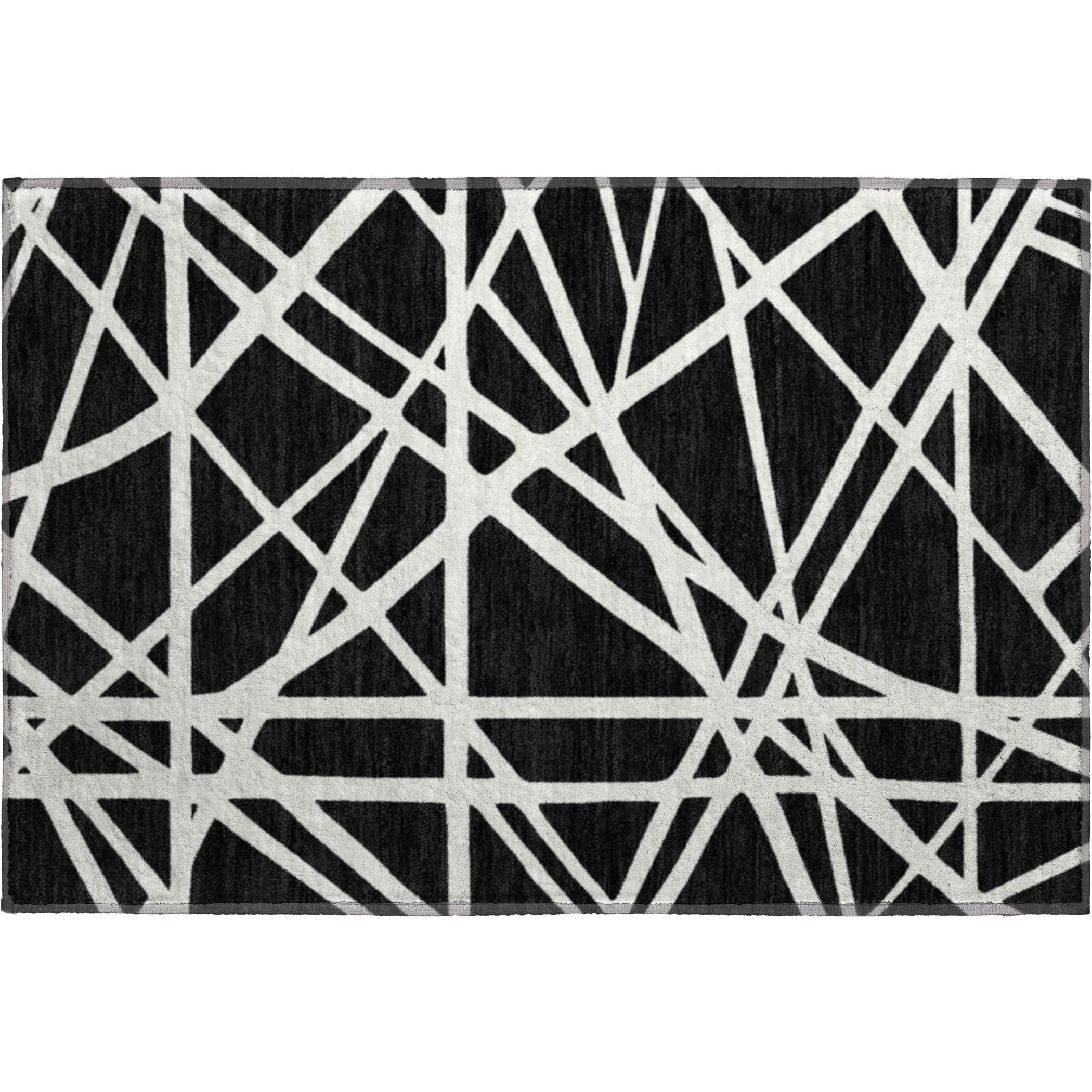 Bern Machine Washable Transitional Black Rug 1'8" x 2'6" #shape_Rectangle