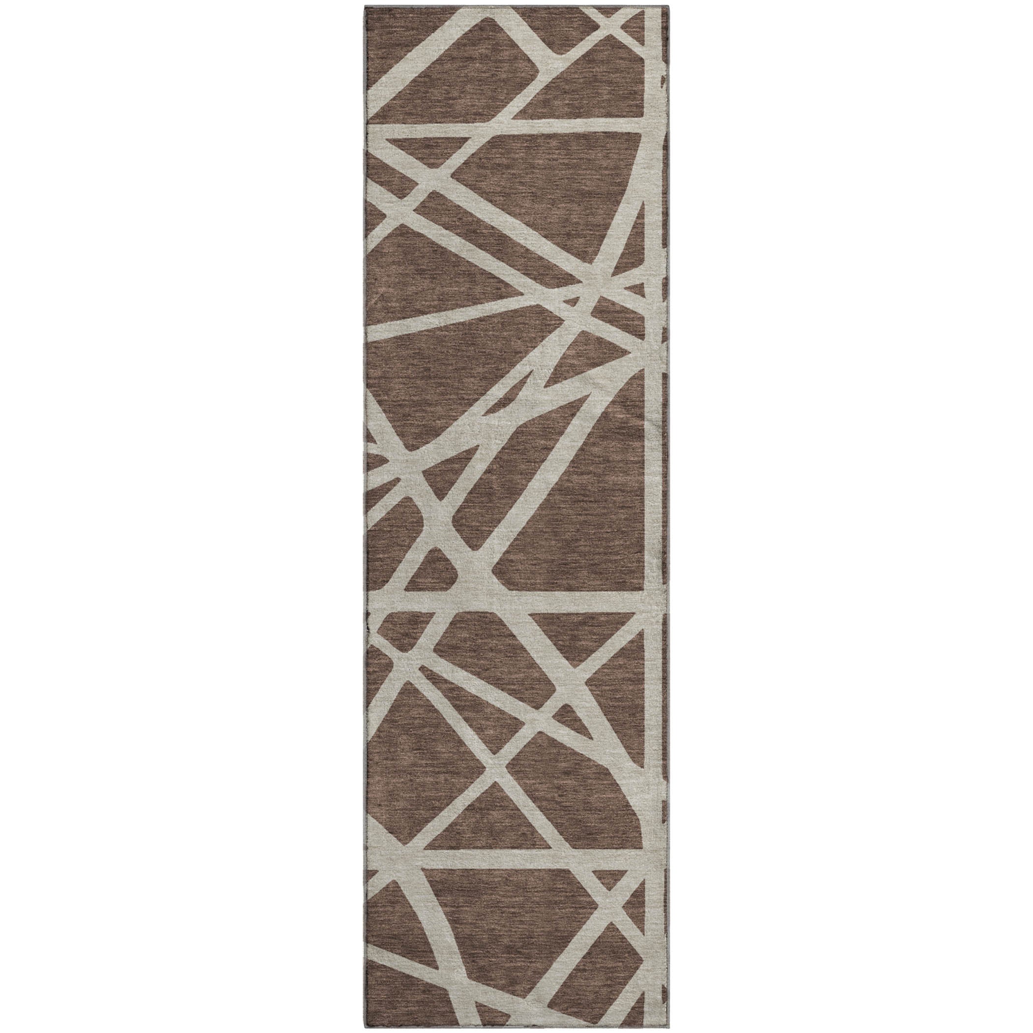 Bern Machine Washable Transitional Brown Rug 2'3" x 7'6" #shape_Runner