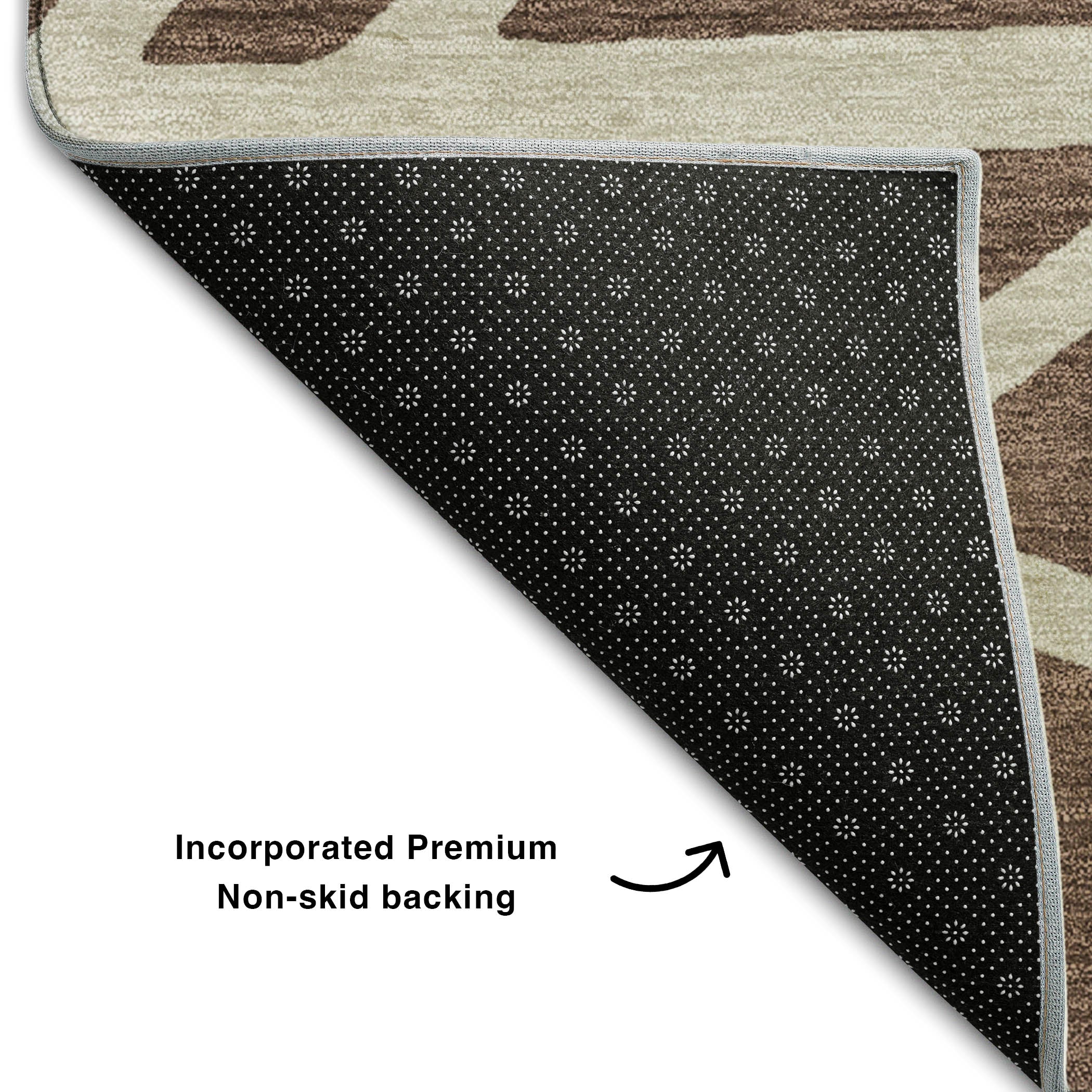 Bern Machine Washable Transitional Brown Rug 1'8" x 2'6" #shape_Rectangle