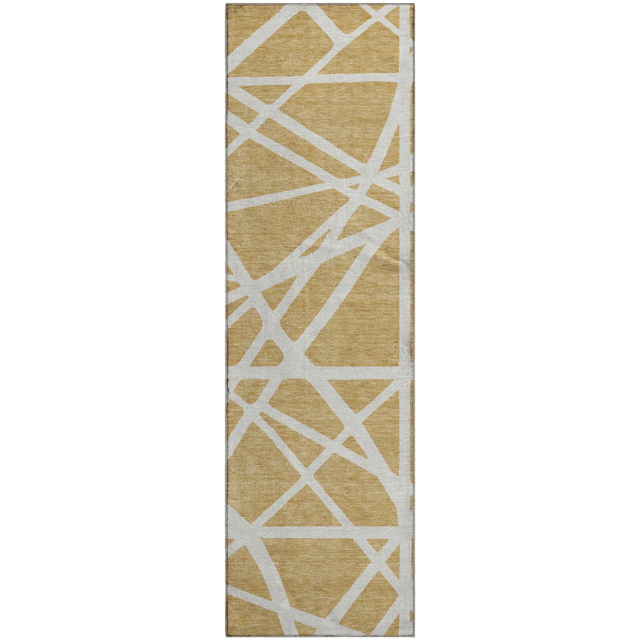 Bern Machine Washable Transitional Gold Rug 2'3" x 7'6" #shape_Runner
