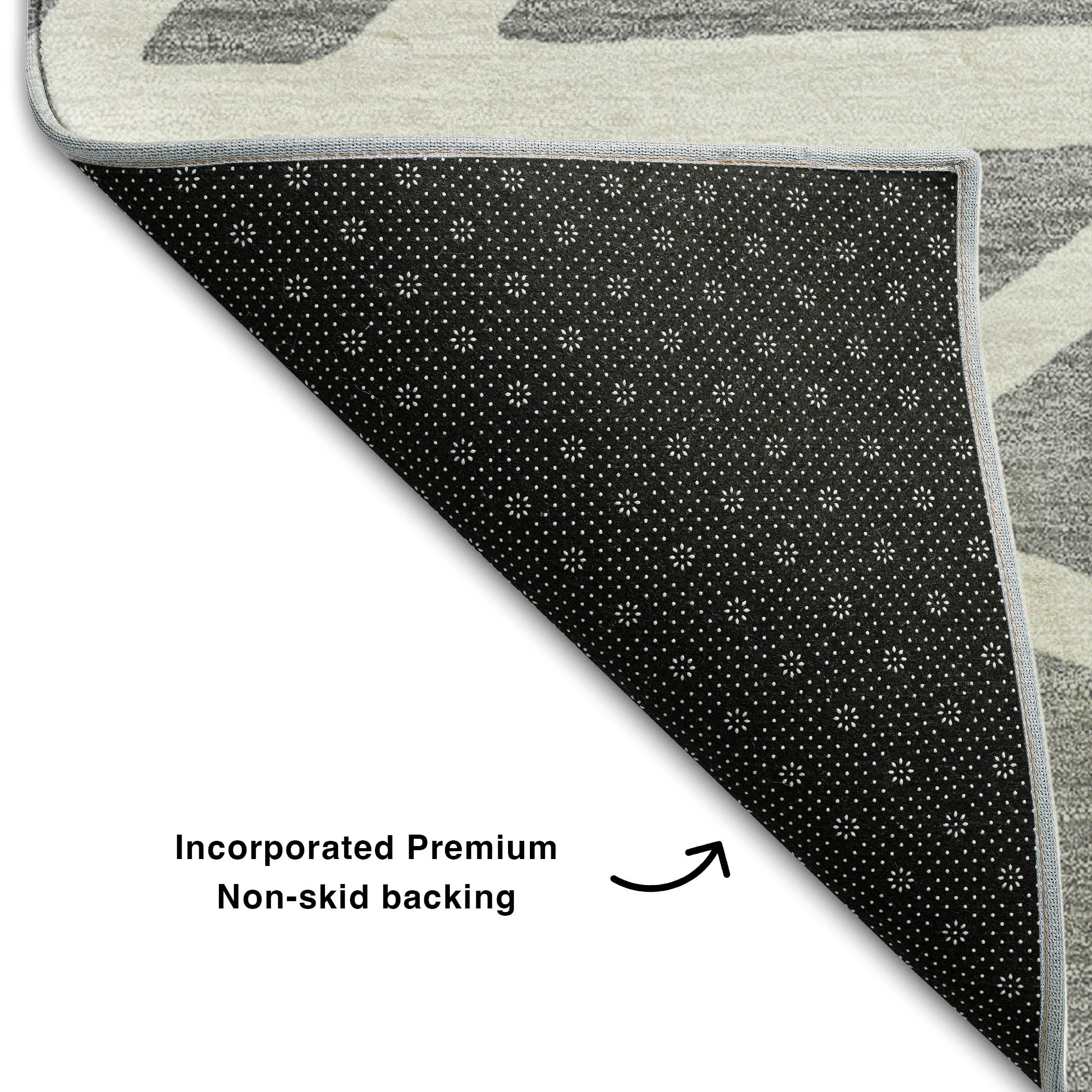 Bern Machine Washable Transitional Gray Rug 1'8" x 2'6" #shape_Rectangle