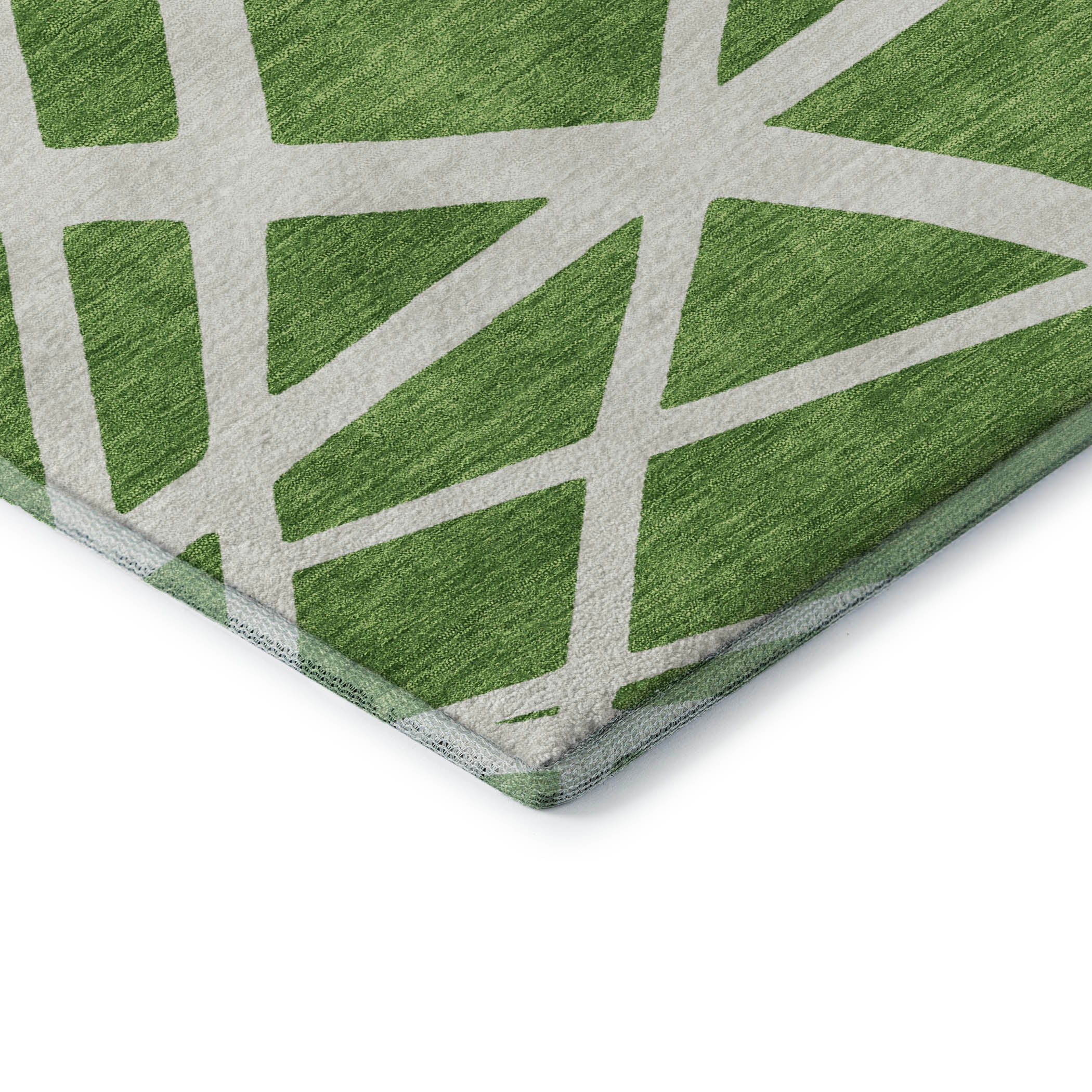 Bern Machine Washable Transitional Green Rug 1'8" x 2'6" #shape_Rectangle