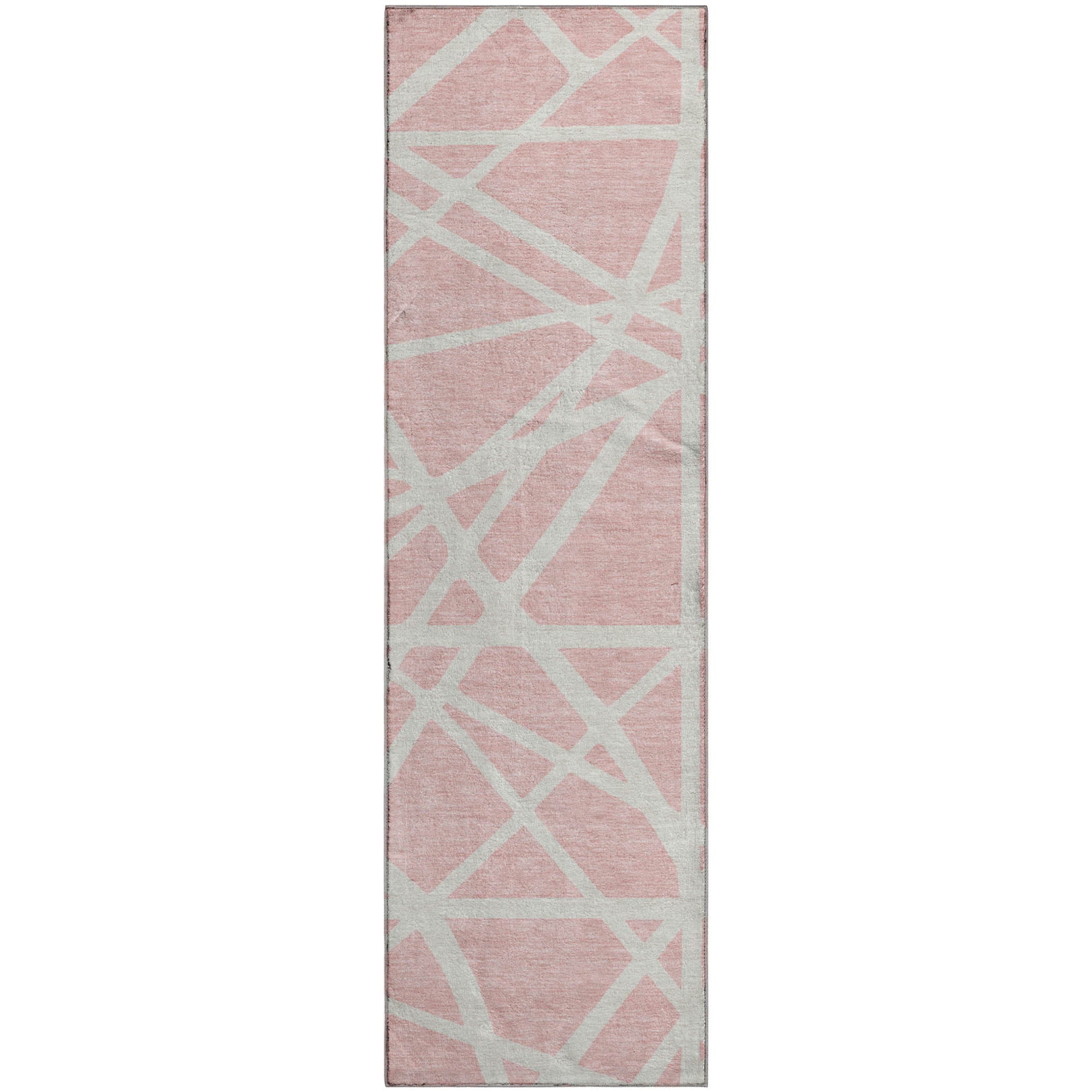 Bern Machine Washable Transitional Pink Rug 2'3" x 7'6" #shape_Runner