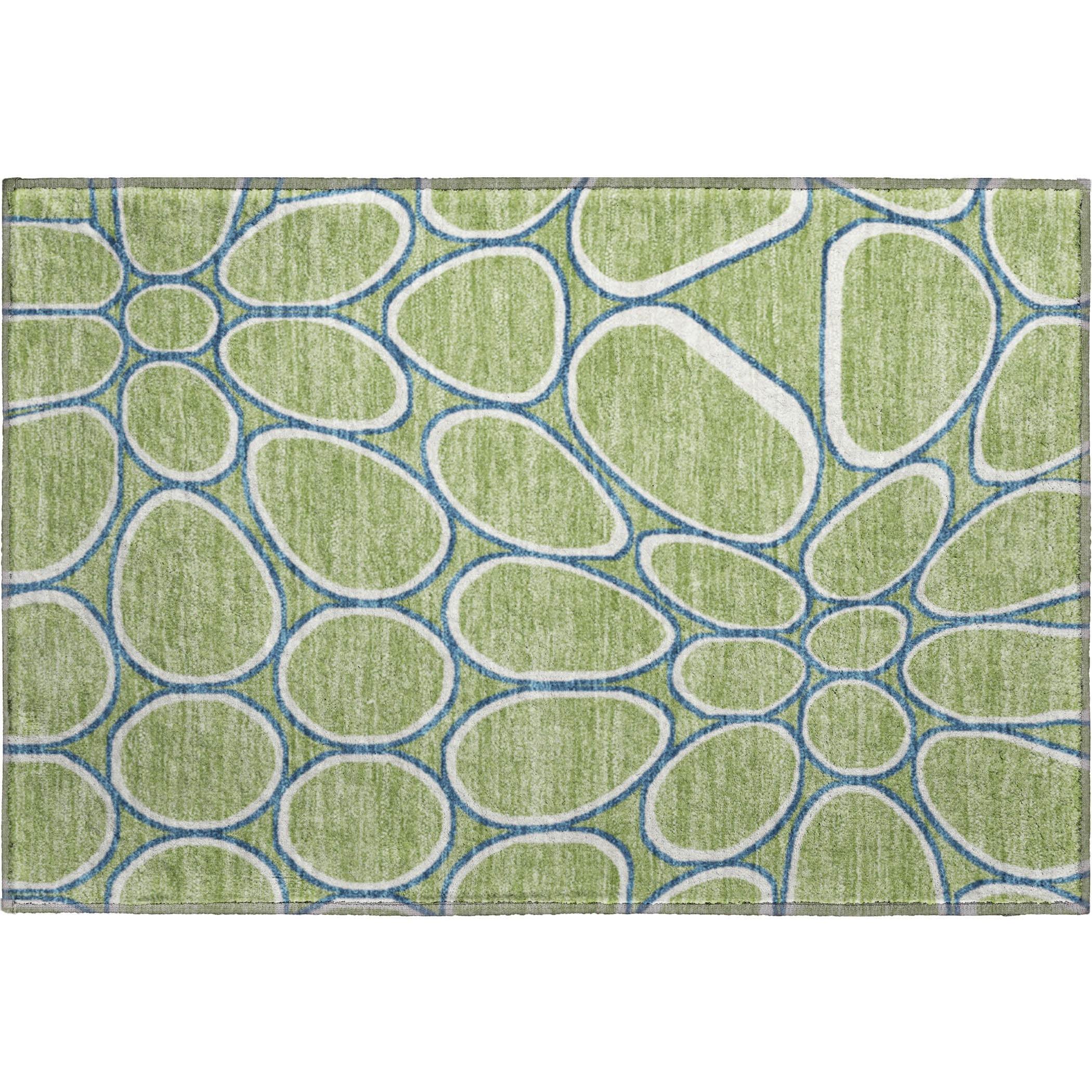 Oslo Machine Washable Transitional Aloe Green Rug 1'8" x 2'6" #shape_Rectangle