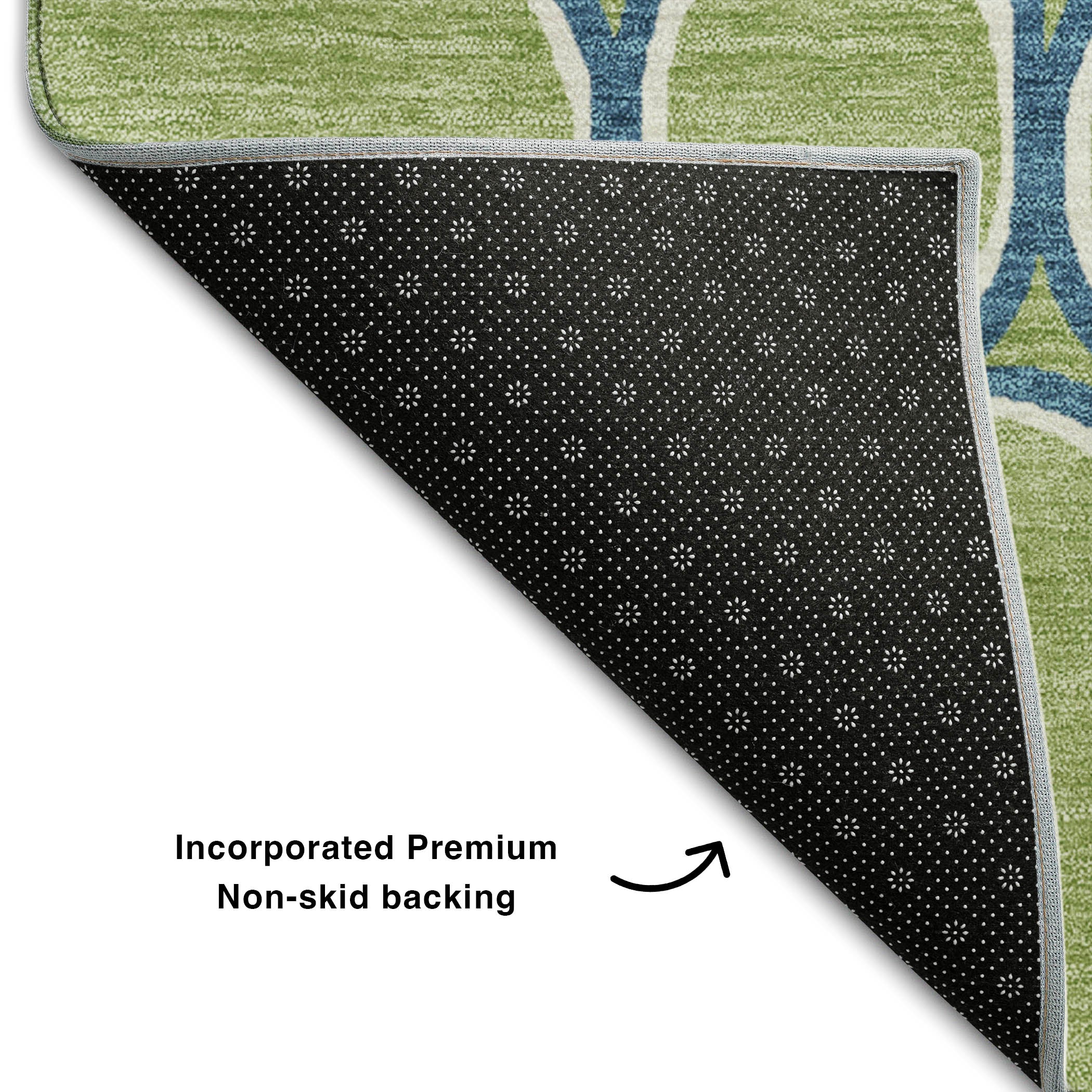 Oslo Machine Washable Transitional Aloe Green Rug 1'8" x 2'6" #shape_Rectangle