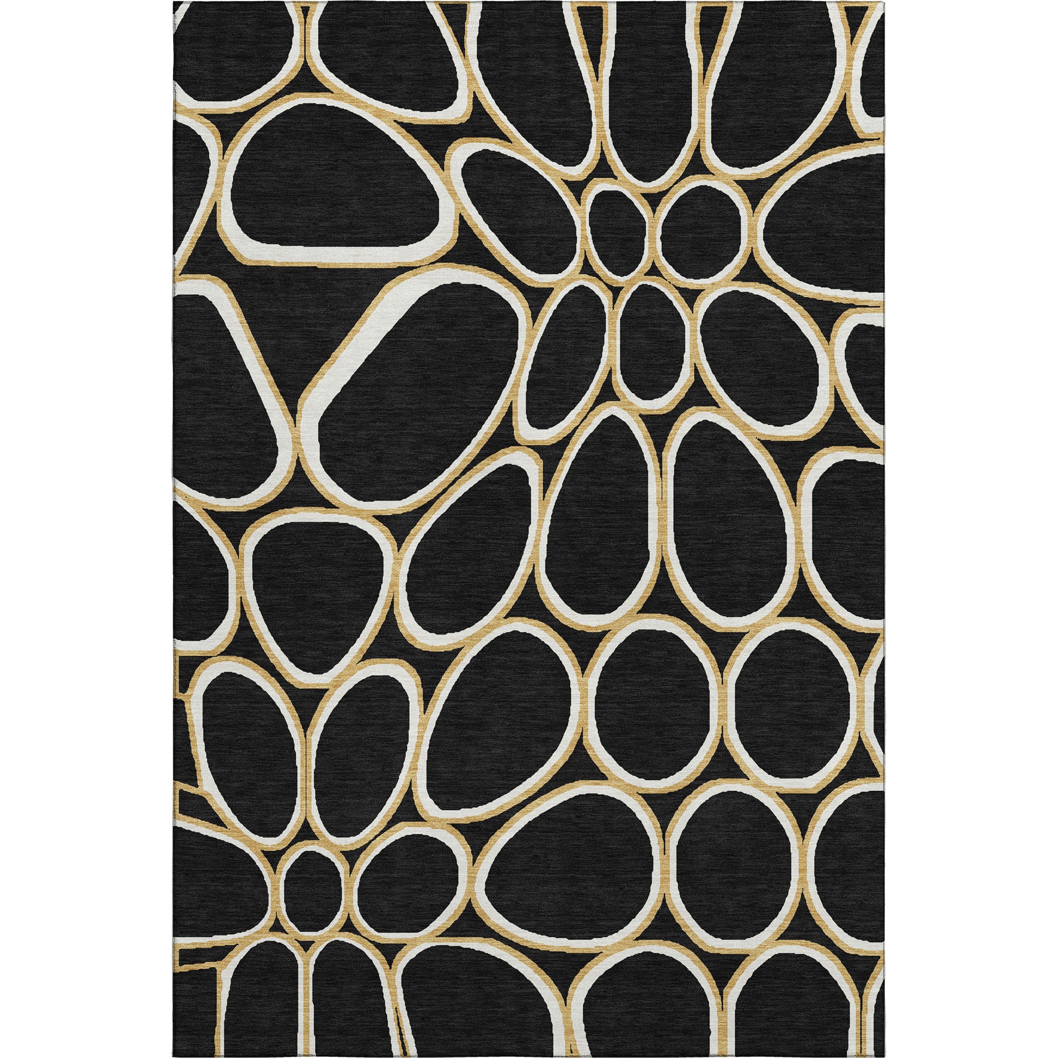 Oslo Machine Washable Transitional Black Rug 2'6" x 3'10" #shape_Rectangle
