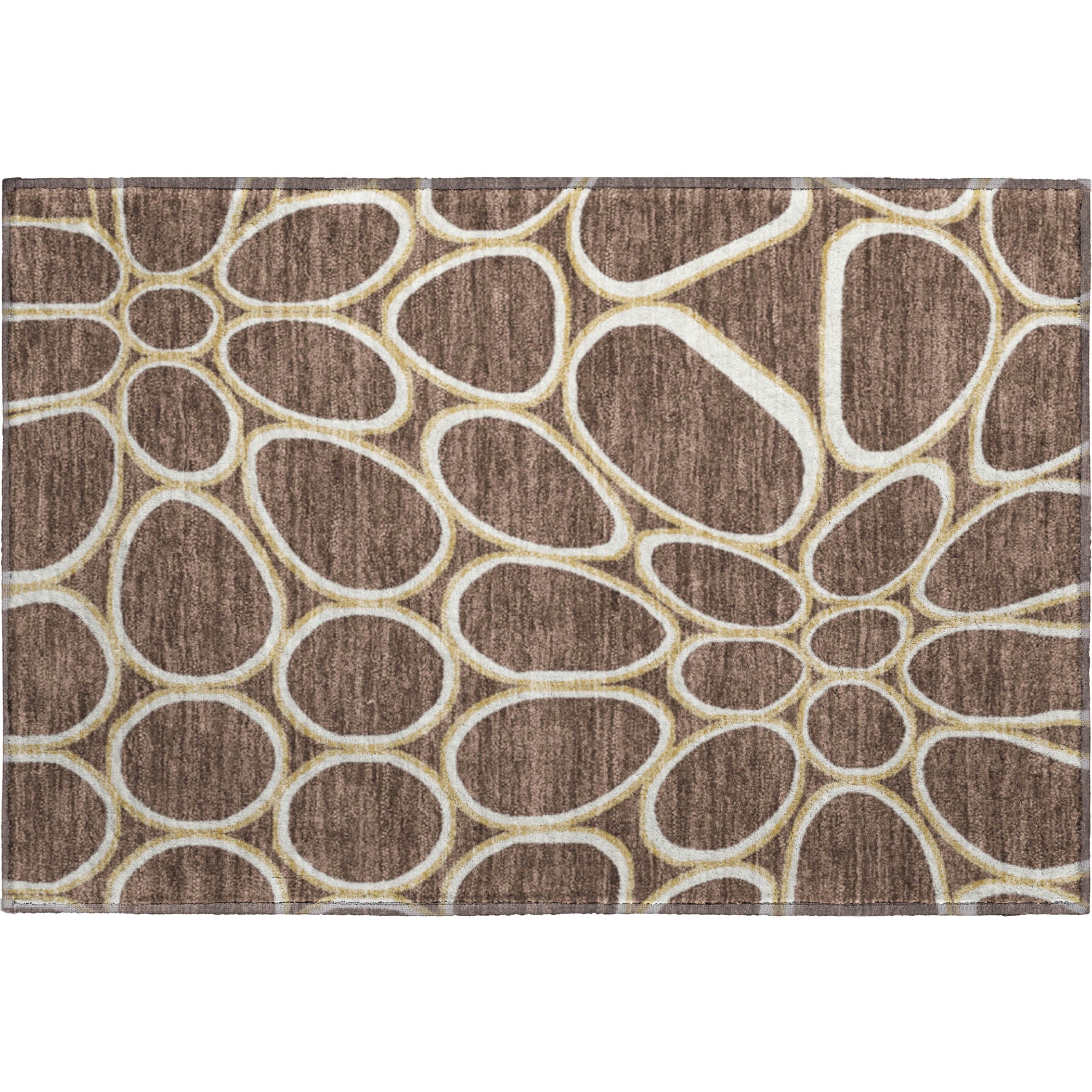 Oslo Machine Washable Transitional Brown Rug 1'8" x 2'6" #shape_Rectangle