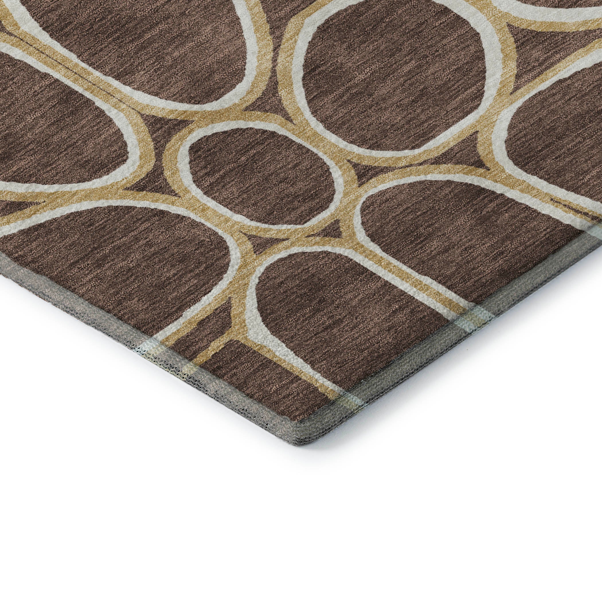 Oslo Machine Washable Transitional Brown Rug 1'8" x 2'6" #shape_Rectangle