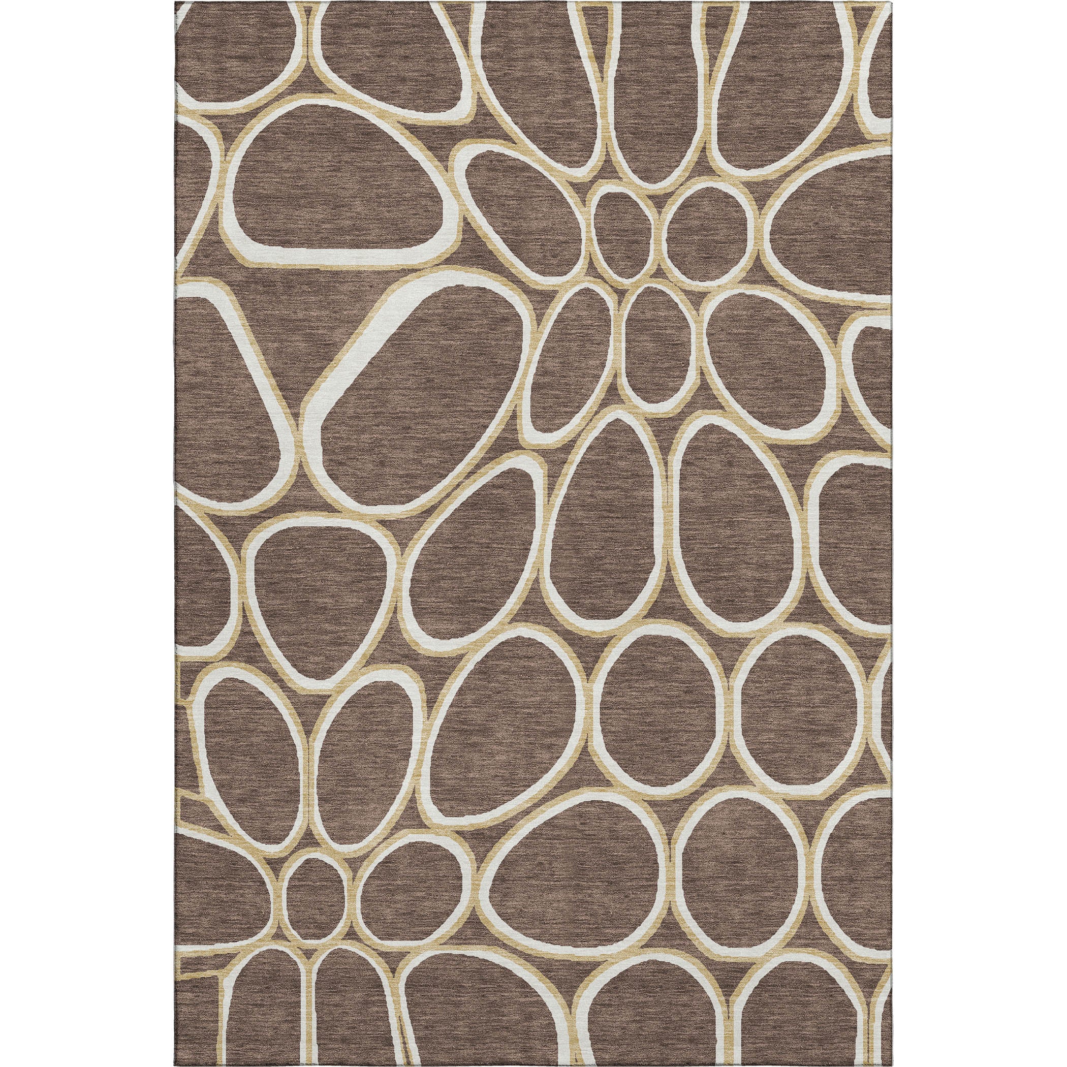Oslo Machine Washable Transitional Brown Rug 2'6" x 3'10" #shape_Rectangle