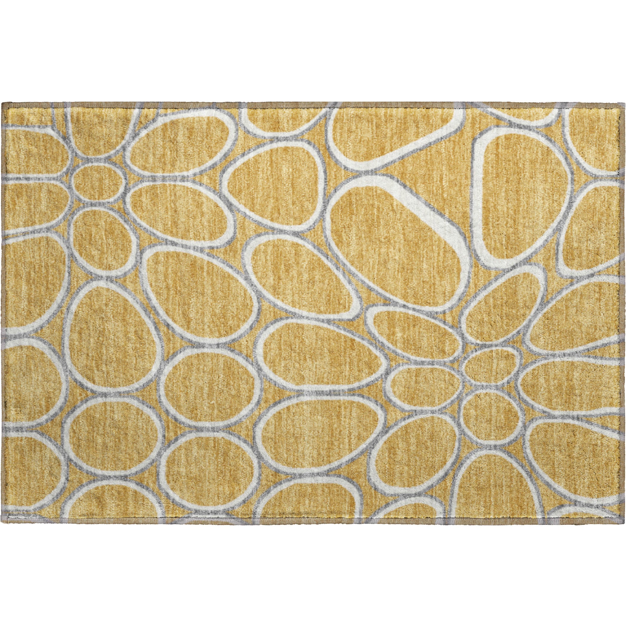 Oslo Machine Washable Transitional Gold Rug 1'8" x 2'6" #shape_Rectangle
