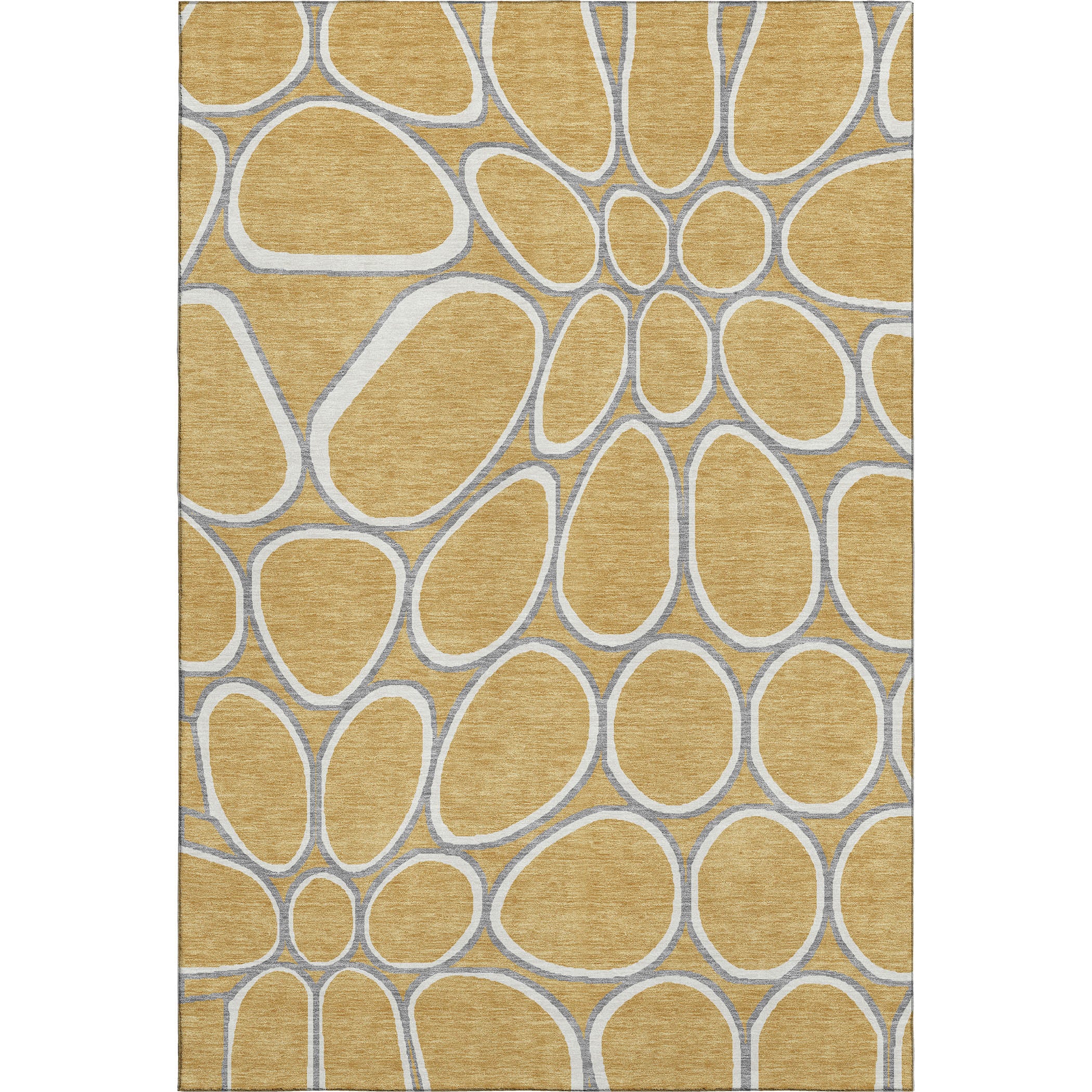 Oslo Machine Washable Transitional Gold Rug 2'6" x 3'10" #shape_Rectangle