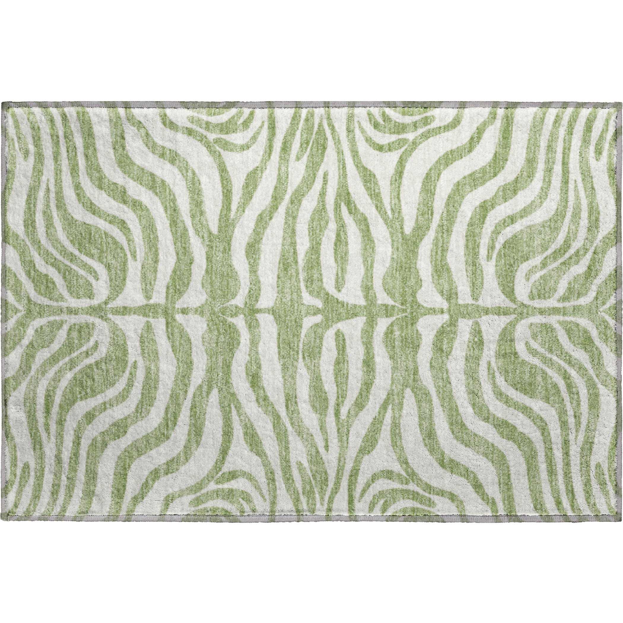 Dubrovnik Machine Washable Transitional Aloe Green Rug 1'8" x 2'6" #shape_Rectangle