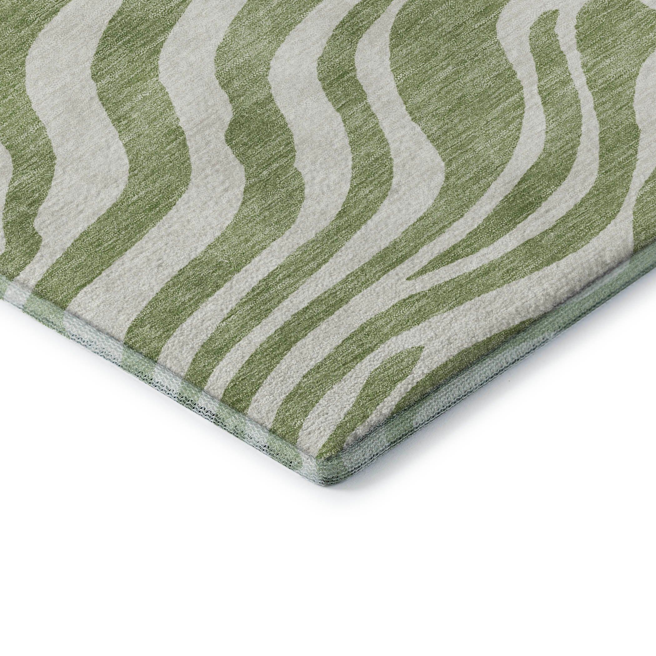Dubrovnik Machine Washable Transitional Aloe Green Rug 1'8" x 2'6" #shape_Rectangle