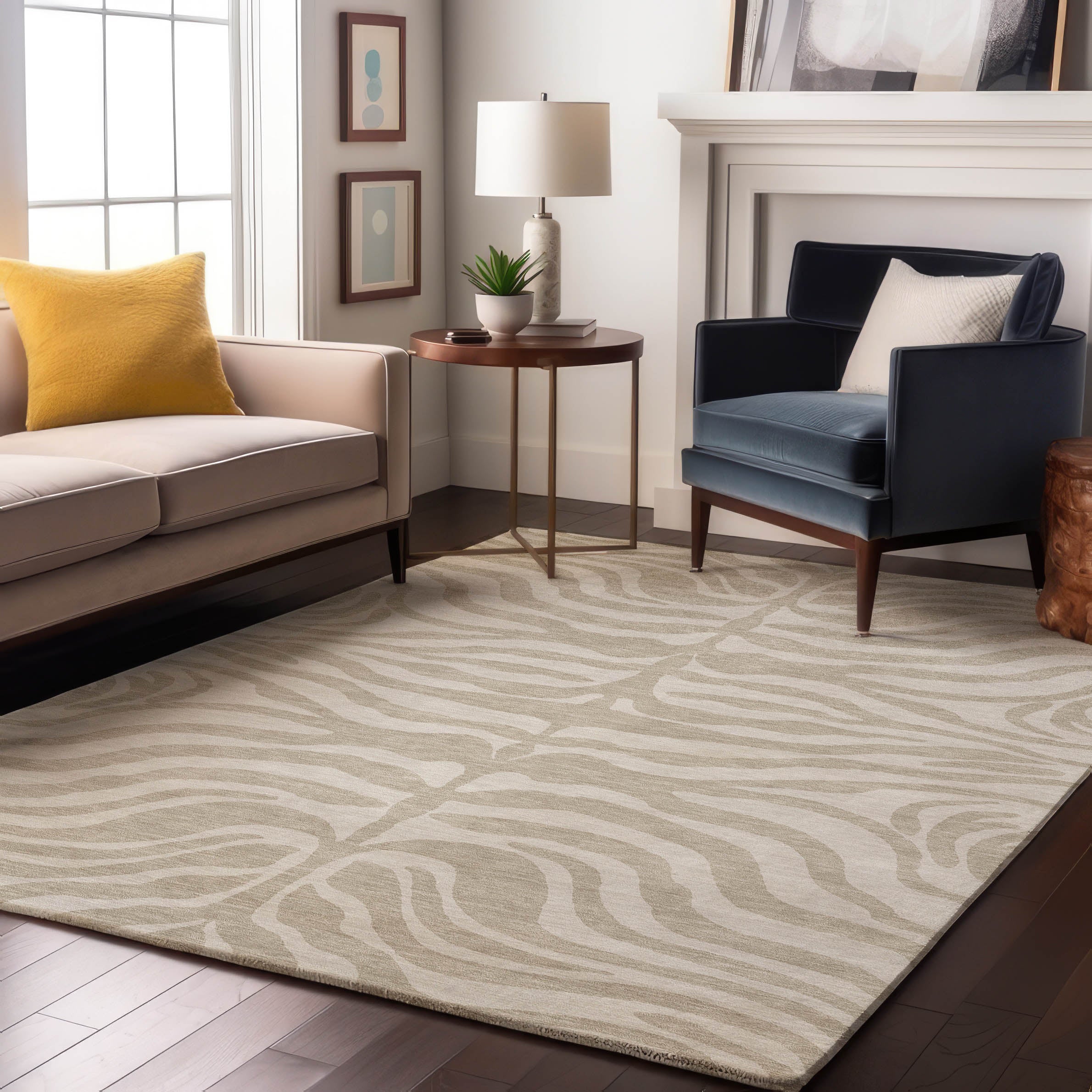 Dubrovnik Machine Washable Transitional Beige Brown Rug 2'6" x 3'10" #shape_Rectangle