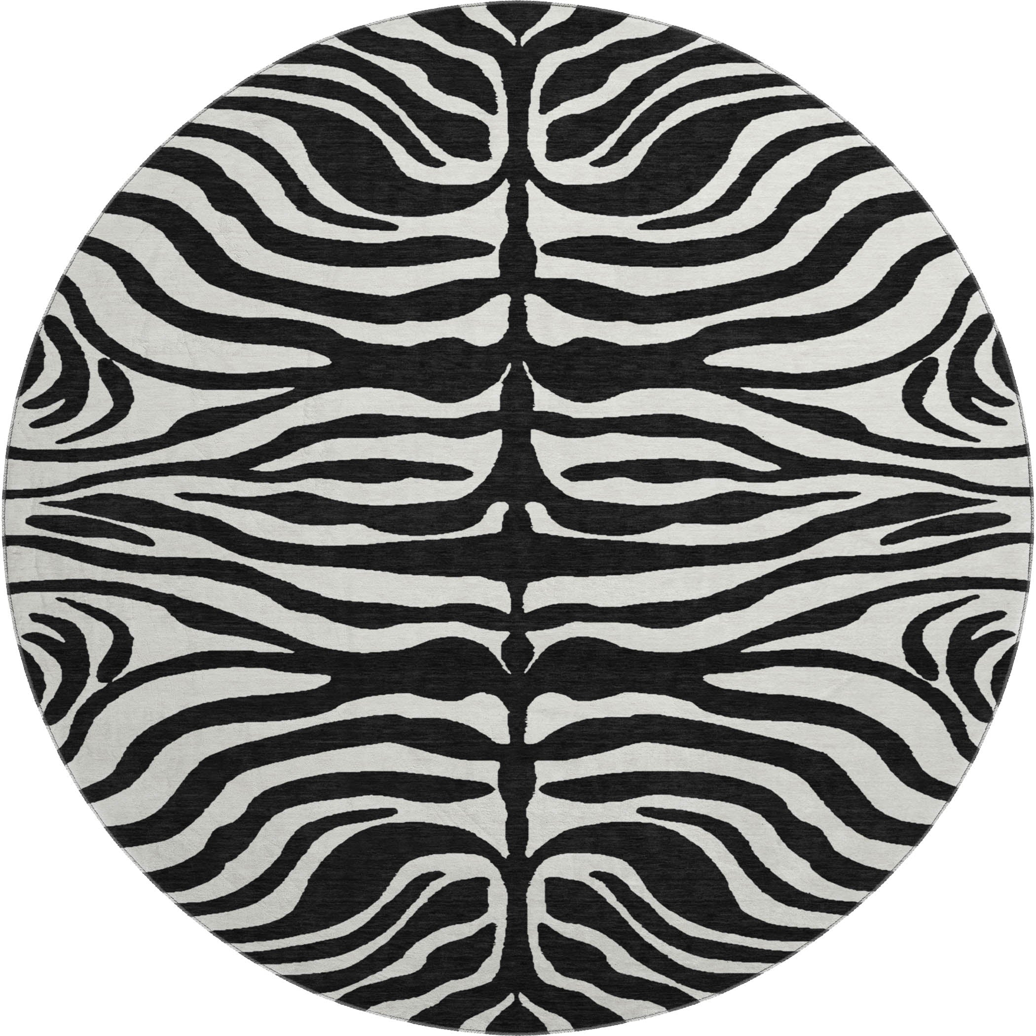 Dubrovnik Machine Washable Transitional Black Rug 8' x 8' #shape_Round