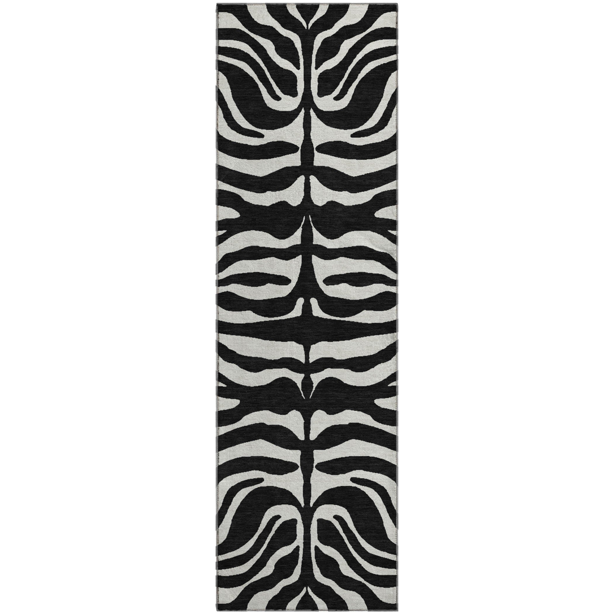 Dubrovnik Machine Washable Transitional Black Rug 2'3" x 7'6" #shape_Runner