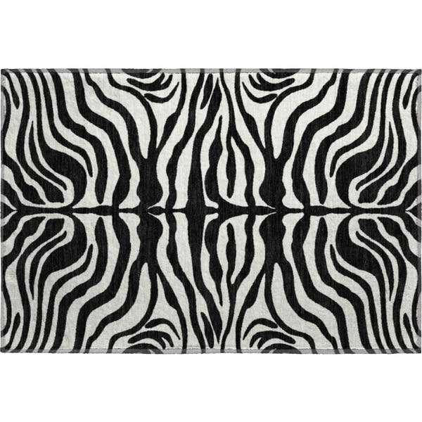 Dubrovnik Machine Washable Transitional Black Rug 1'8" x 2'6"