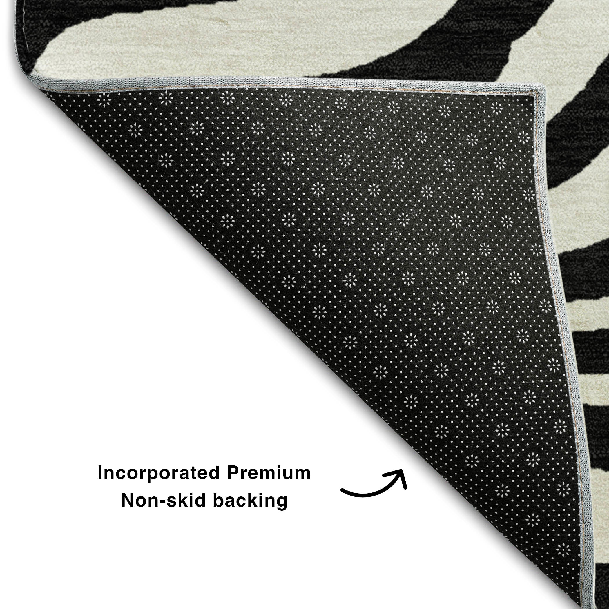 Dubrovnik Machine Washable Transitional Black Rug 1'8" x 2'6" #shape_Rectangle