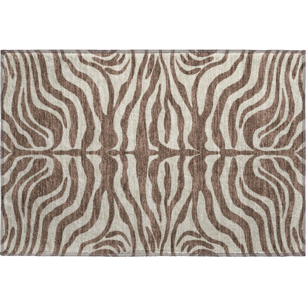 Dubrovnik Machine Washable Transitional Brown Rug 1'8" x 2'6"