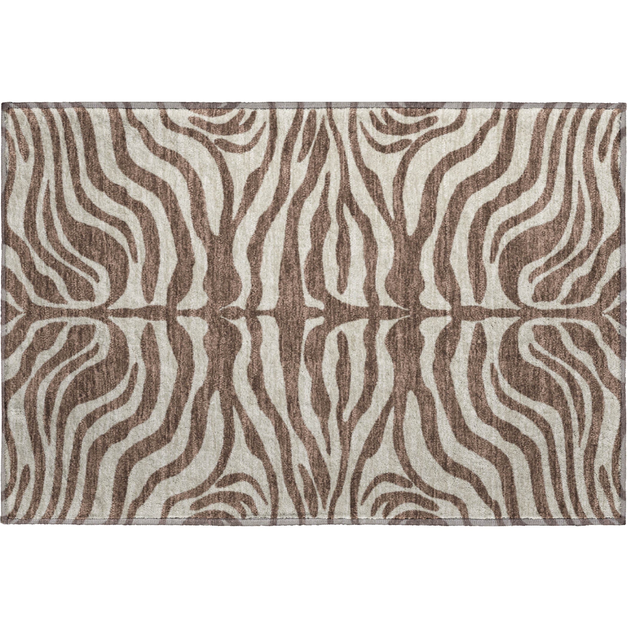 Dubrovnik Machine Washable Transitional Brown Rug 1'8" x 2'6" #shape_Rectangle