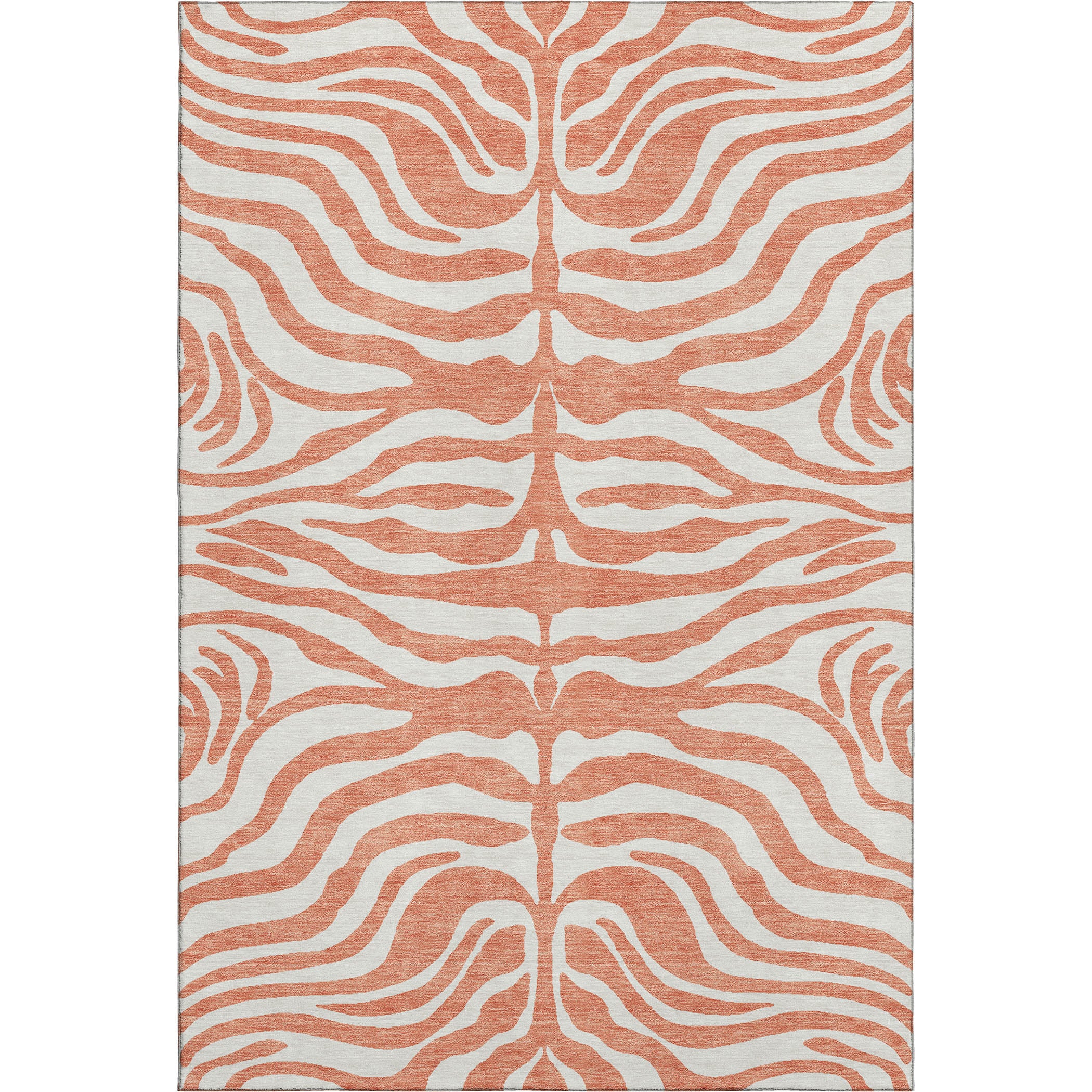 Dubrovnik Machine Washable Transitional Coral Orange Rug 2'6" x 3'10" #shape_Rectangle