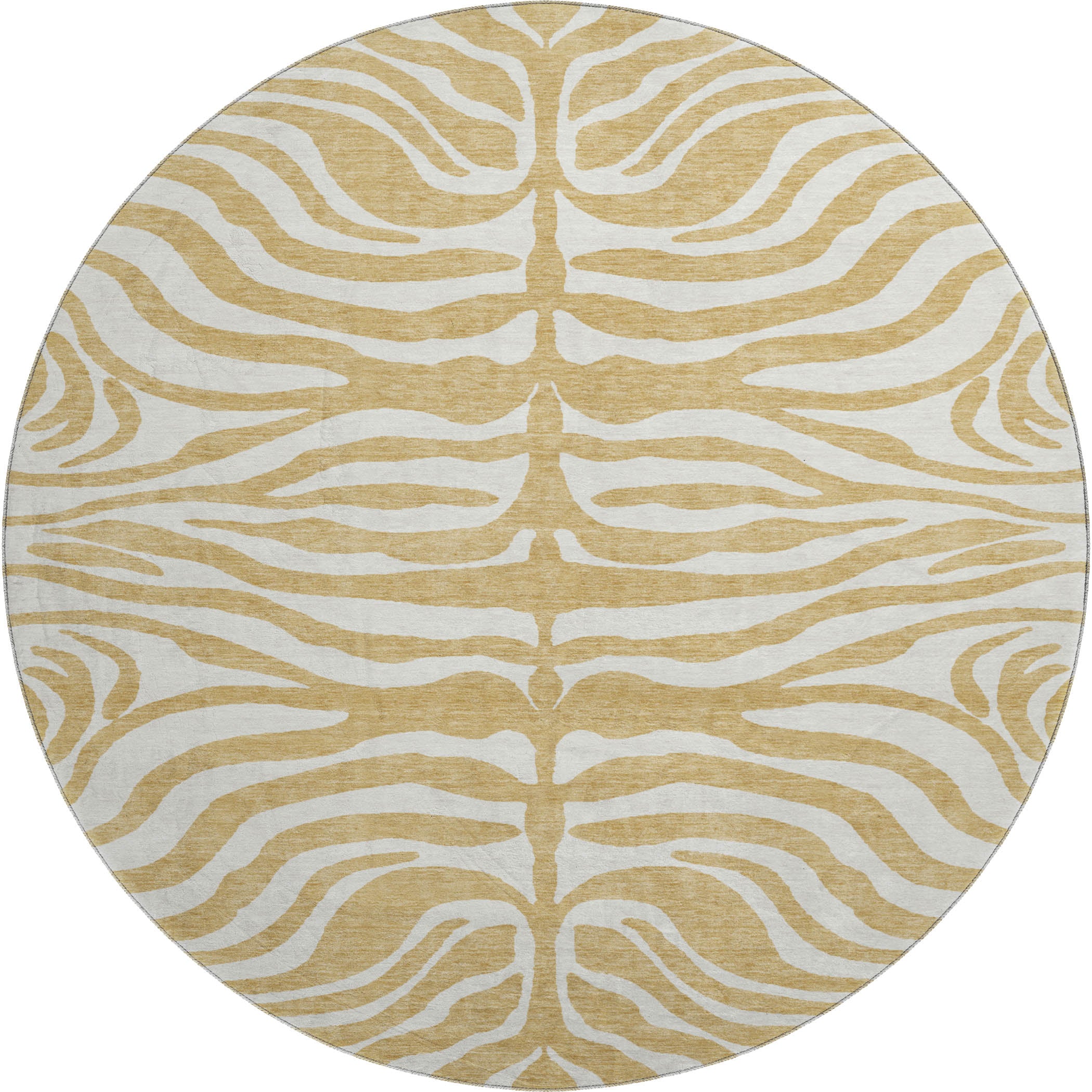 Dubrovnik Machine Washable Transitional Gold Rug 8' x 8' #shape_Round