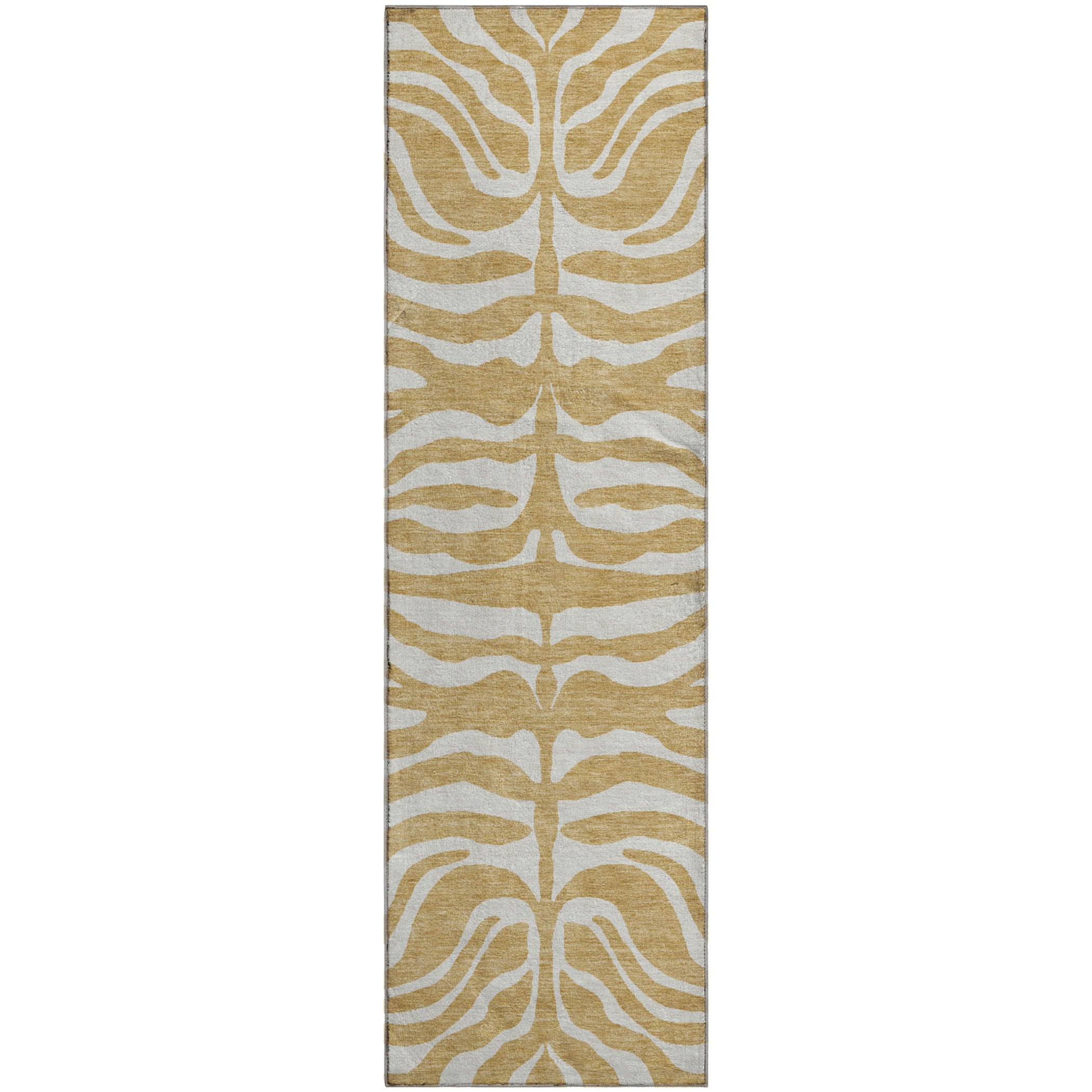 Dubrovnik Machine Washable Transitional Gold Rug 2'3" x 7'6" #shape_Runner