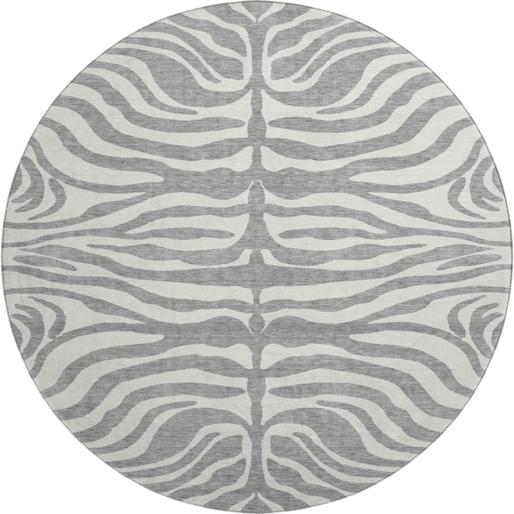 Dubrovnik Machine Washable Transitional Gray Rug 8' x 8' #shape_Round
