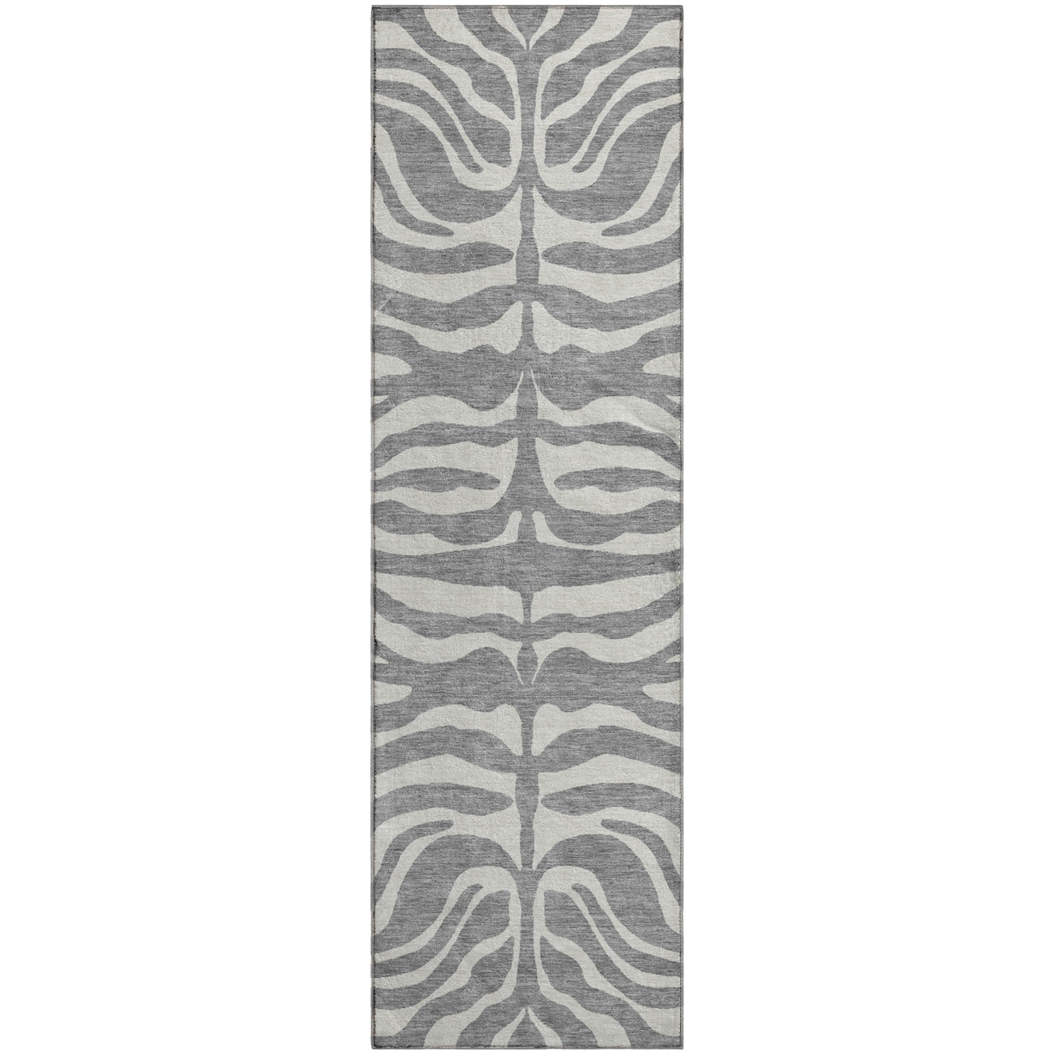Dubrovnik Machine Washable Transitional Gray Rug 2'3" x 7'6" #shape_Runner