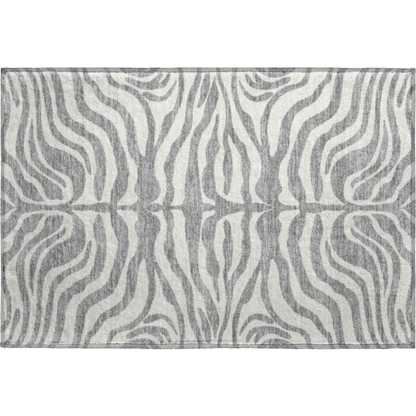 Dubrovnik Machine Washable Transitional Gray Rug 1'8" x 2'6"