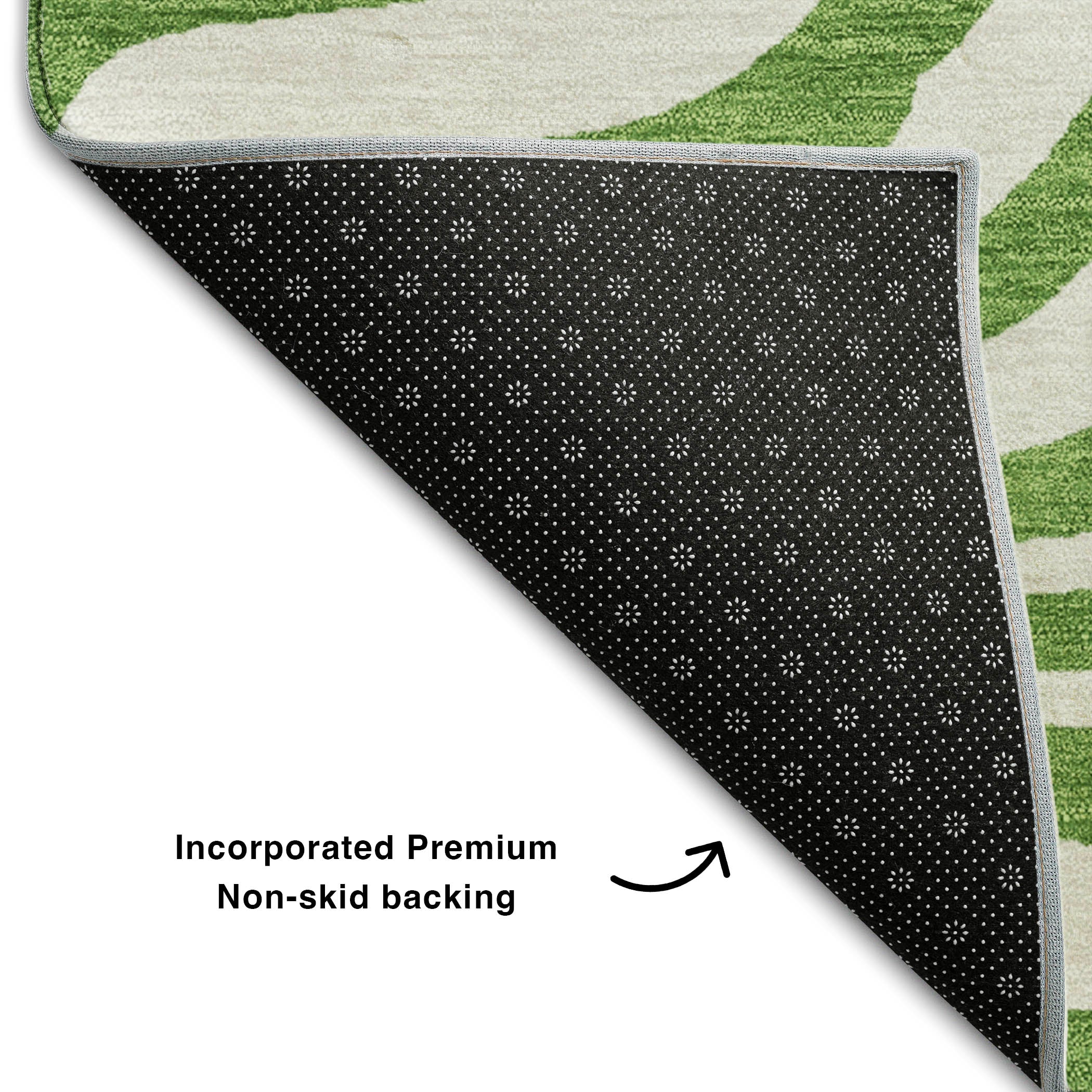 Dubrovnik Machine Washable Transitional Green Rug 1'8" x 2'6" #shape_Rectangle
